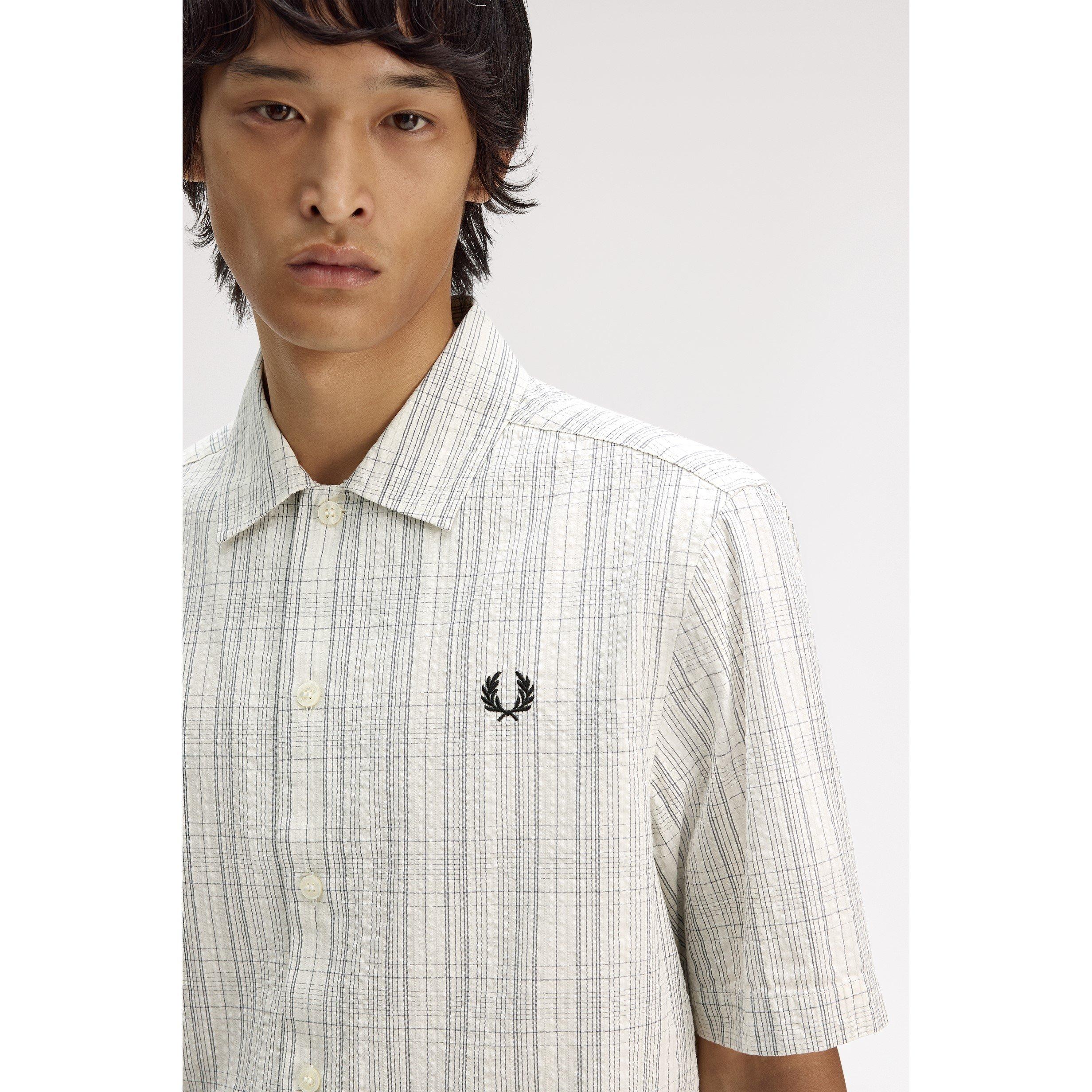 Ecru 560 - Fred Perry - Men's Patterned Short Sleeve Shirt - 5