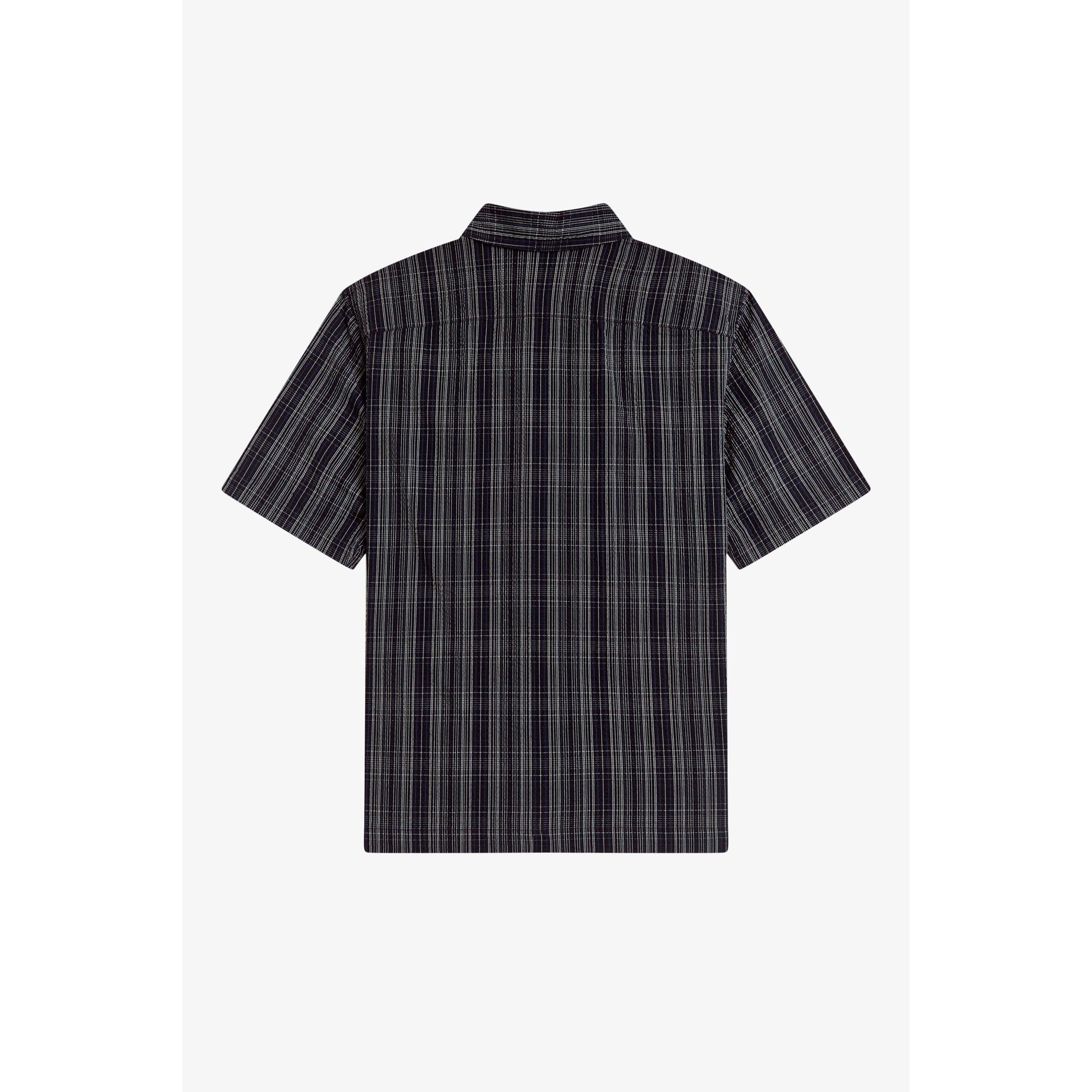 Navy 608 - Fred Perry - Men's Patterned Short Sleeve Shirt - 2