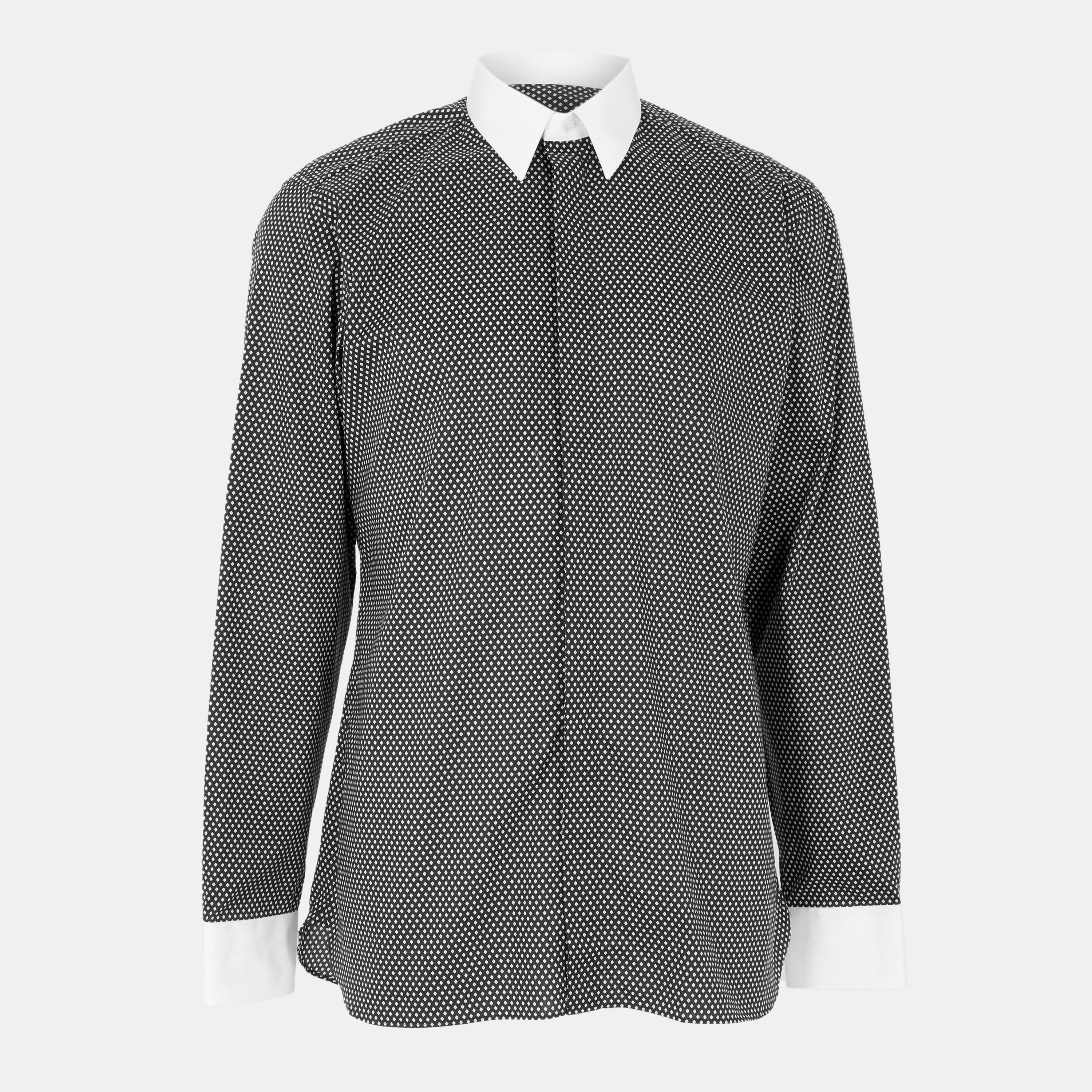 Black&White - Tom Ford - Men's Diamond Long Sleeve Patterned Shirt - 1
