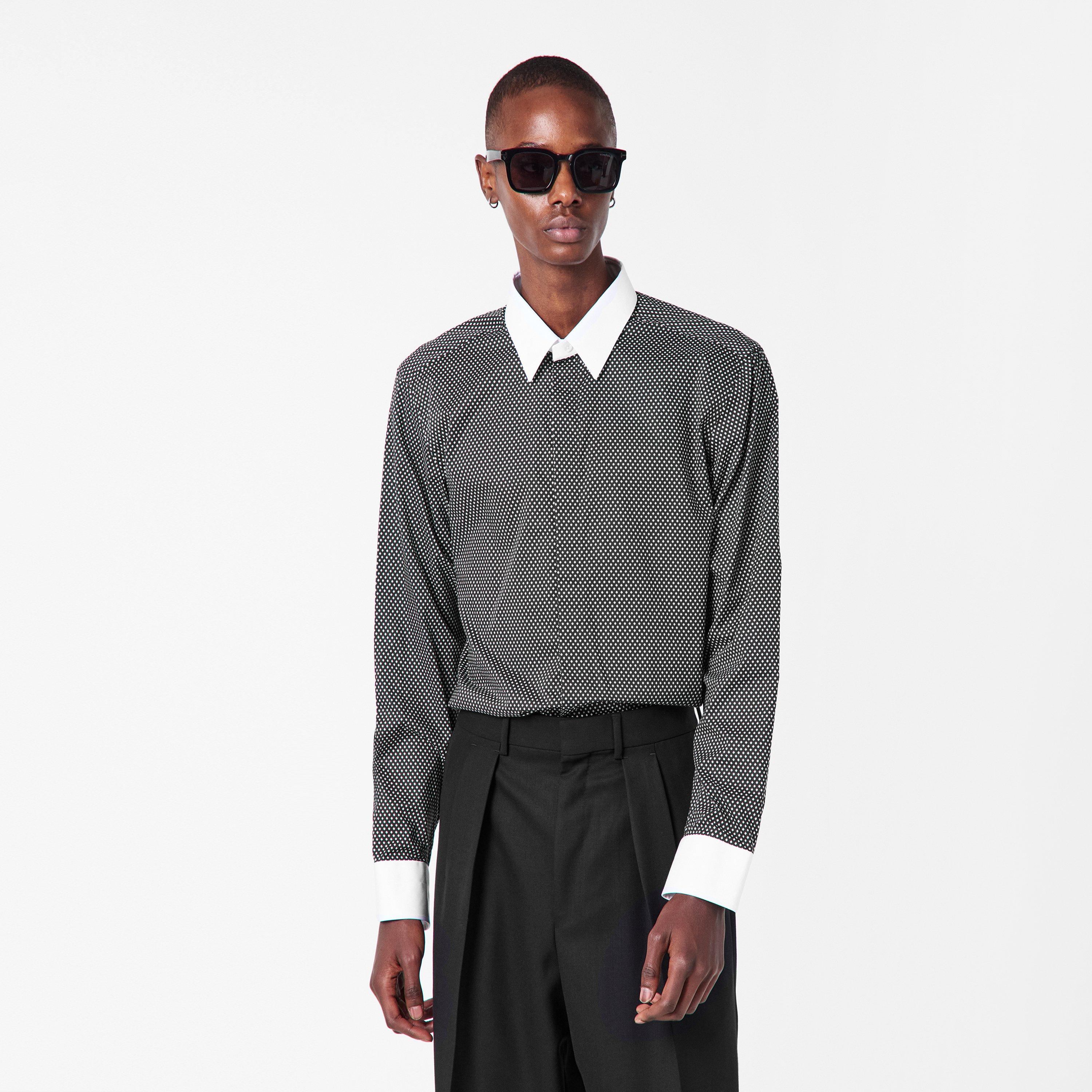 Black&White - Tom Ford - Men's Diamond Long-Sleeve Patterned Shirt - 3