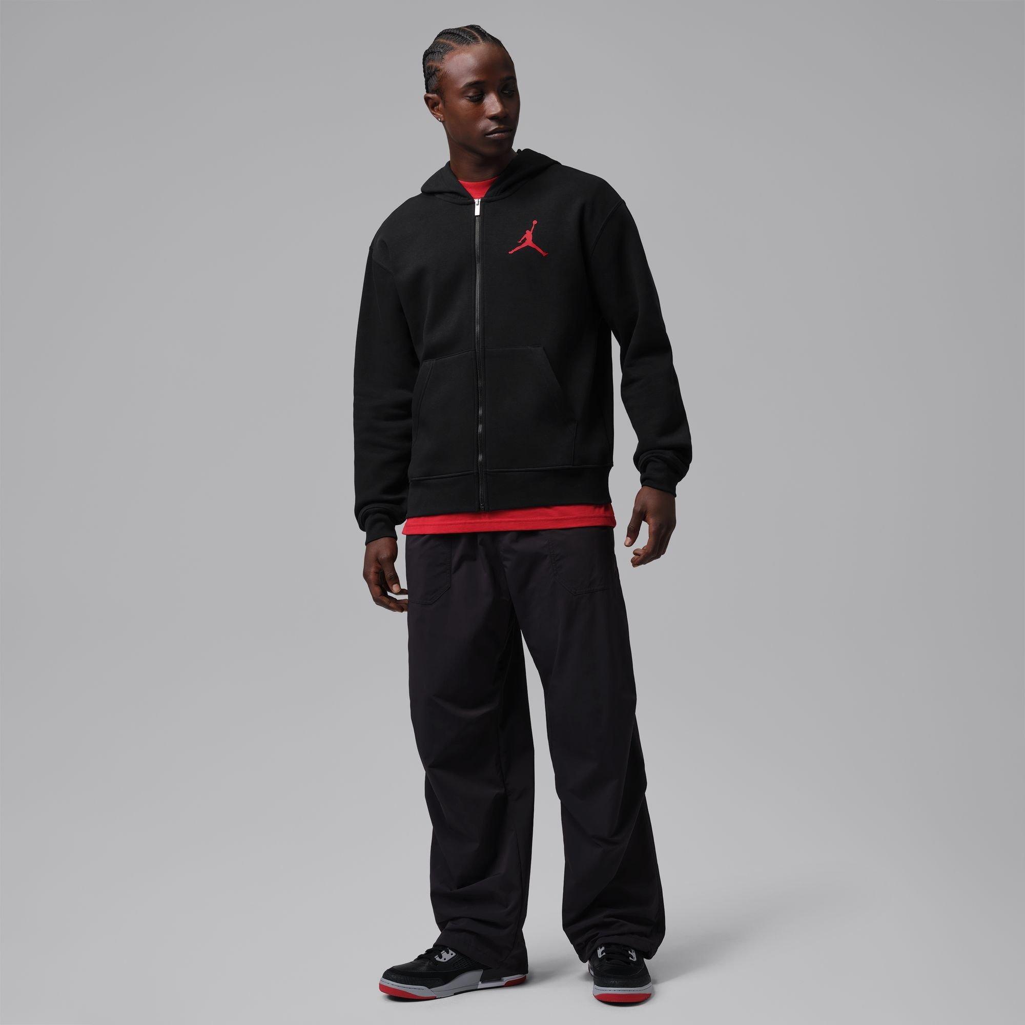 Zwart/Gym Rood - Air Jordan - Men's Jump Teddy Fleece Regular-Fit Full-Zip Fleece Top - 7