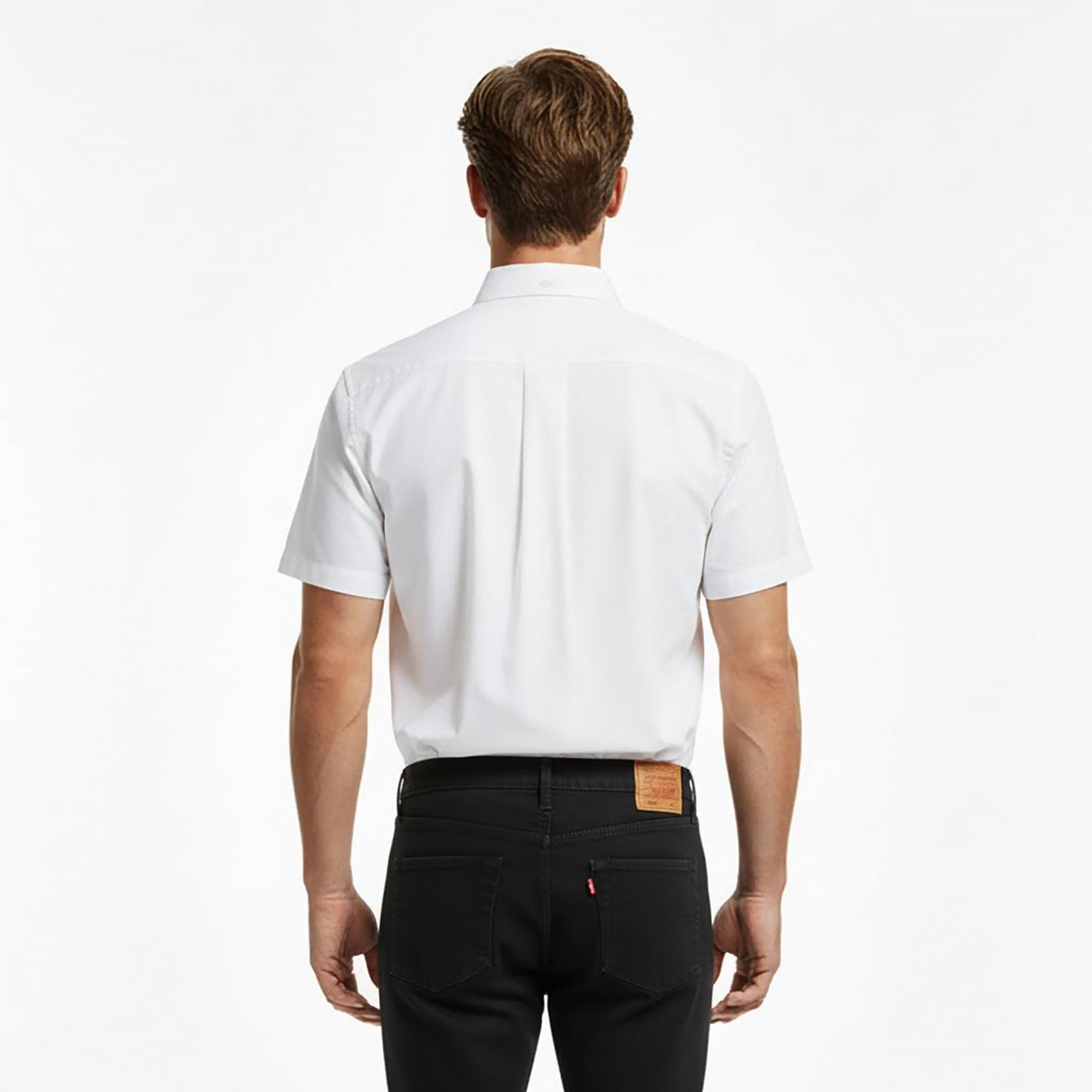 Blanc 110 - Gant - Reg Classic Poplin Ss Shirt Light B - 4