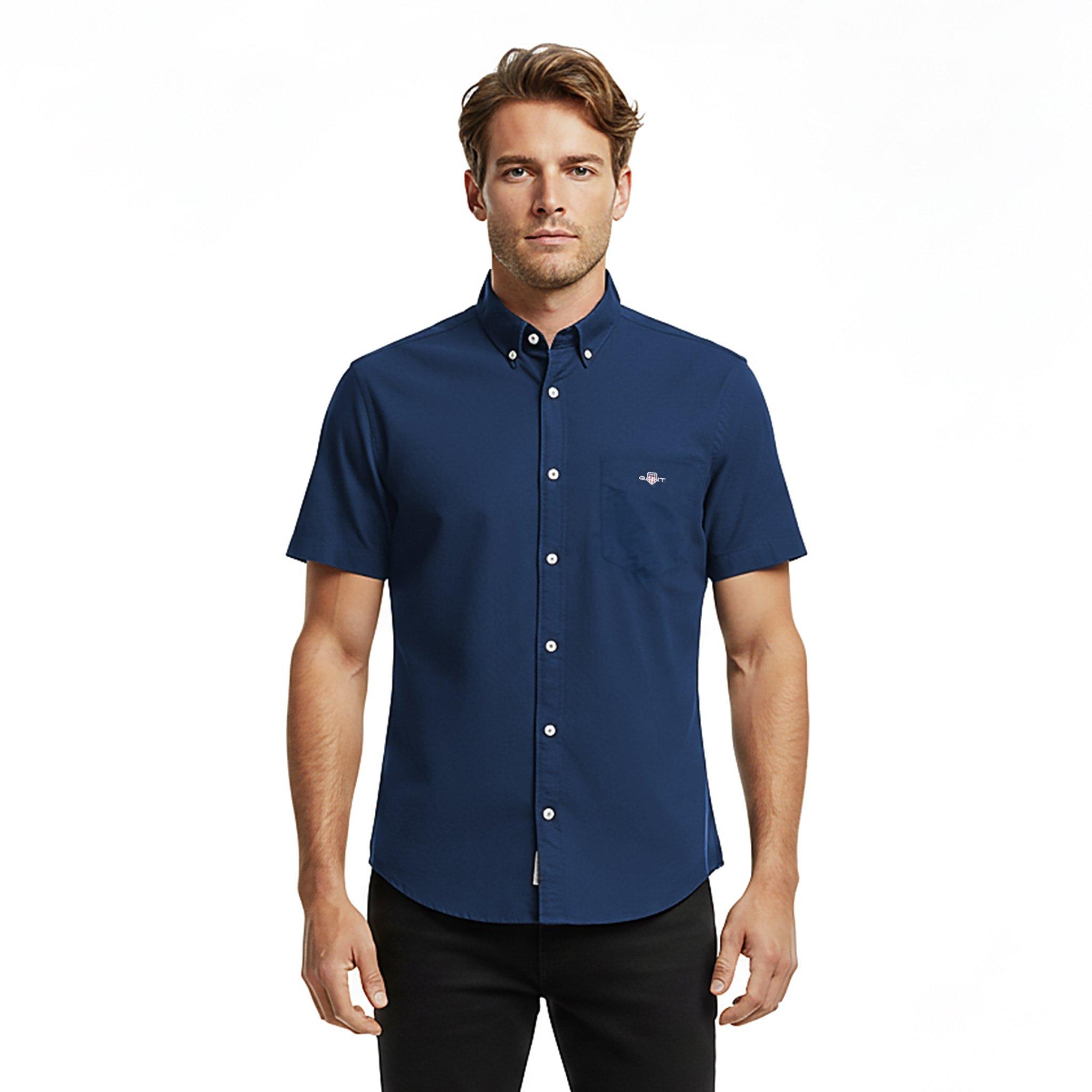 Marine 410 - Gant - Men's Classic Poplin Short Sleeve Shirt - 3