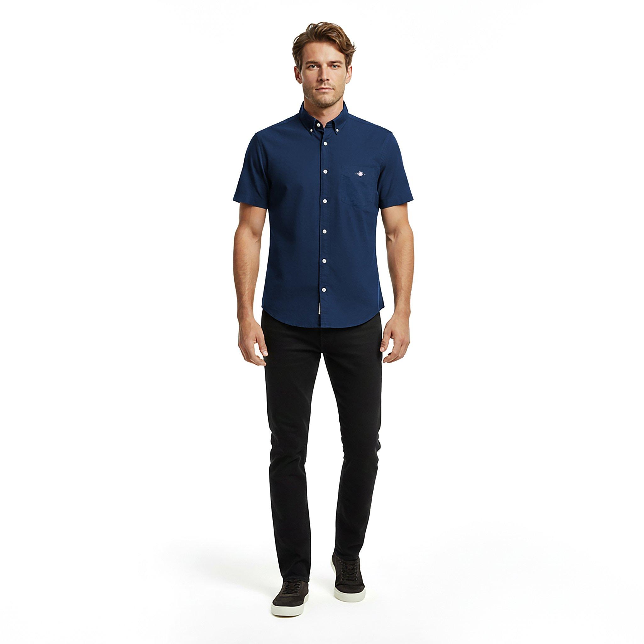 Marine 410 - Gant - Men's Classic Poplin Short Sleeve Shirt - 5