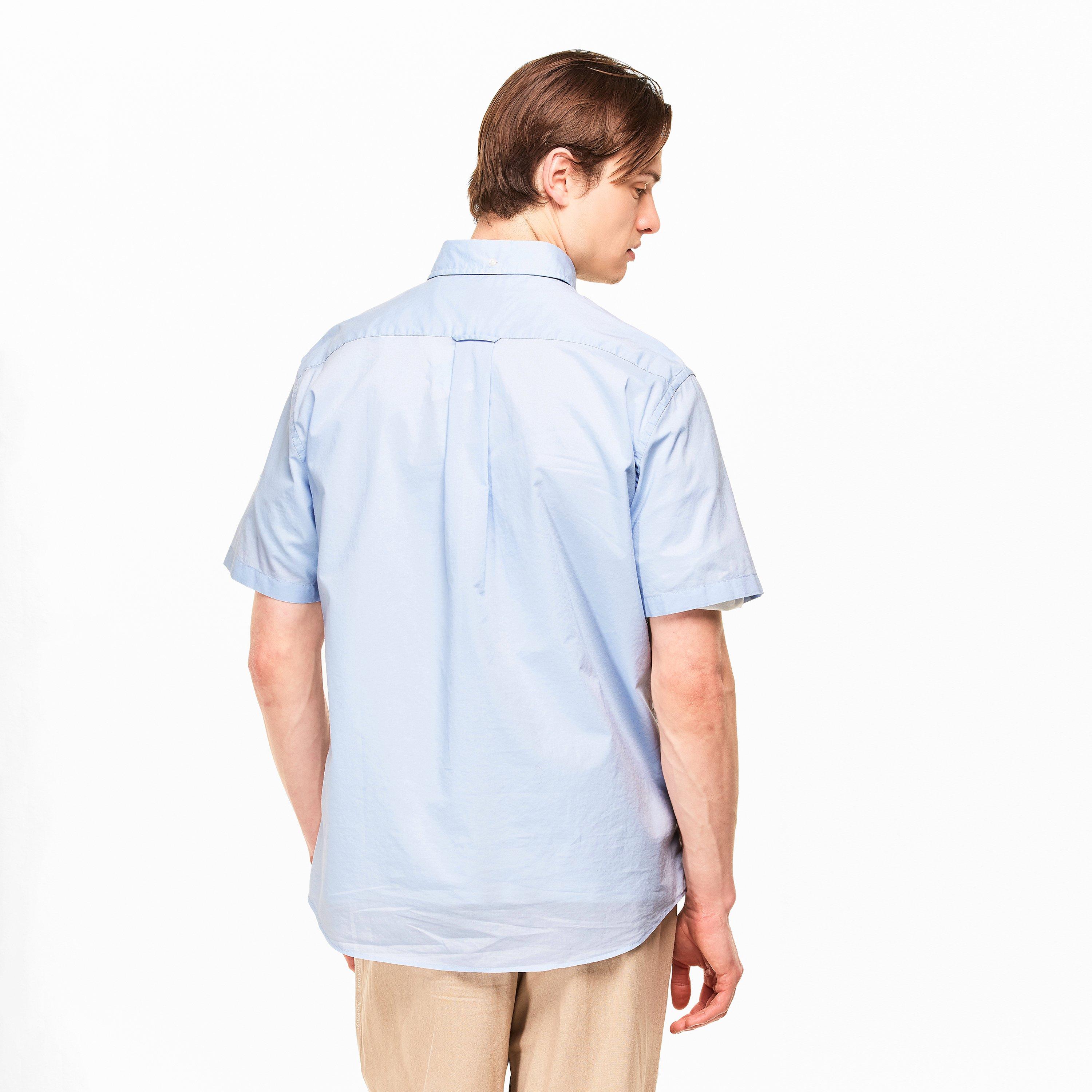 Light Blue 455 - Gant - Men's Classic Poplin Short Sleeve Shirt - 4