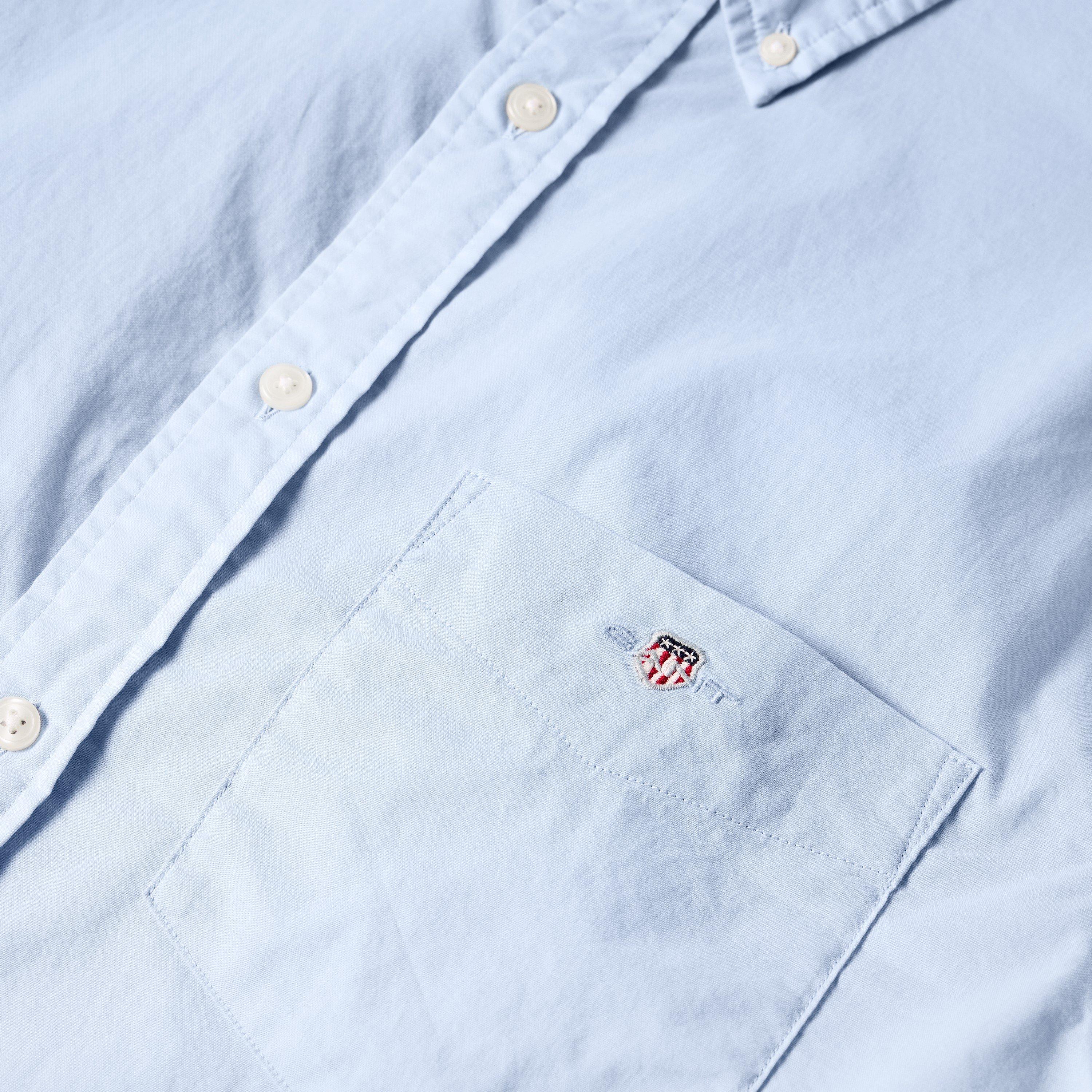 Light Blue 455 - Gant - Men's Classic Poplin Short Sleeve Shirt - 5