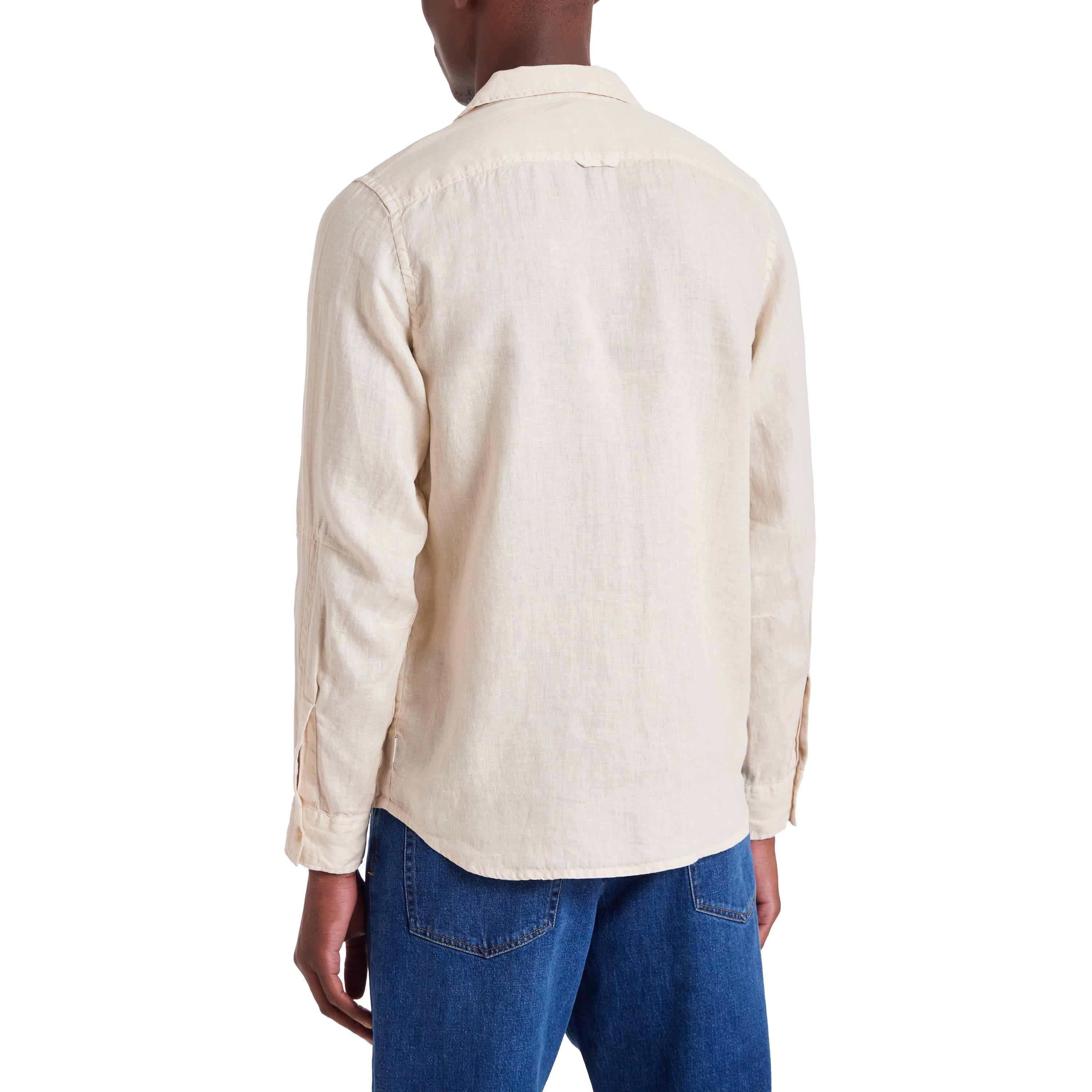 Brown 60 - PS Paul Smith - Men's Linen Long-Sleeve Plain Shirt - 3