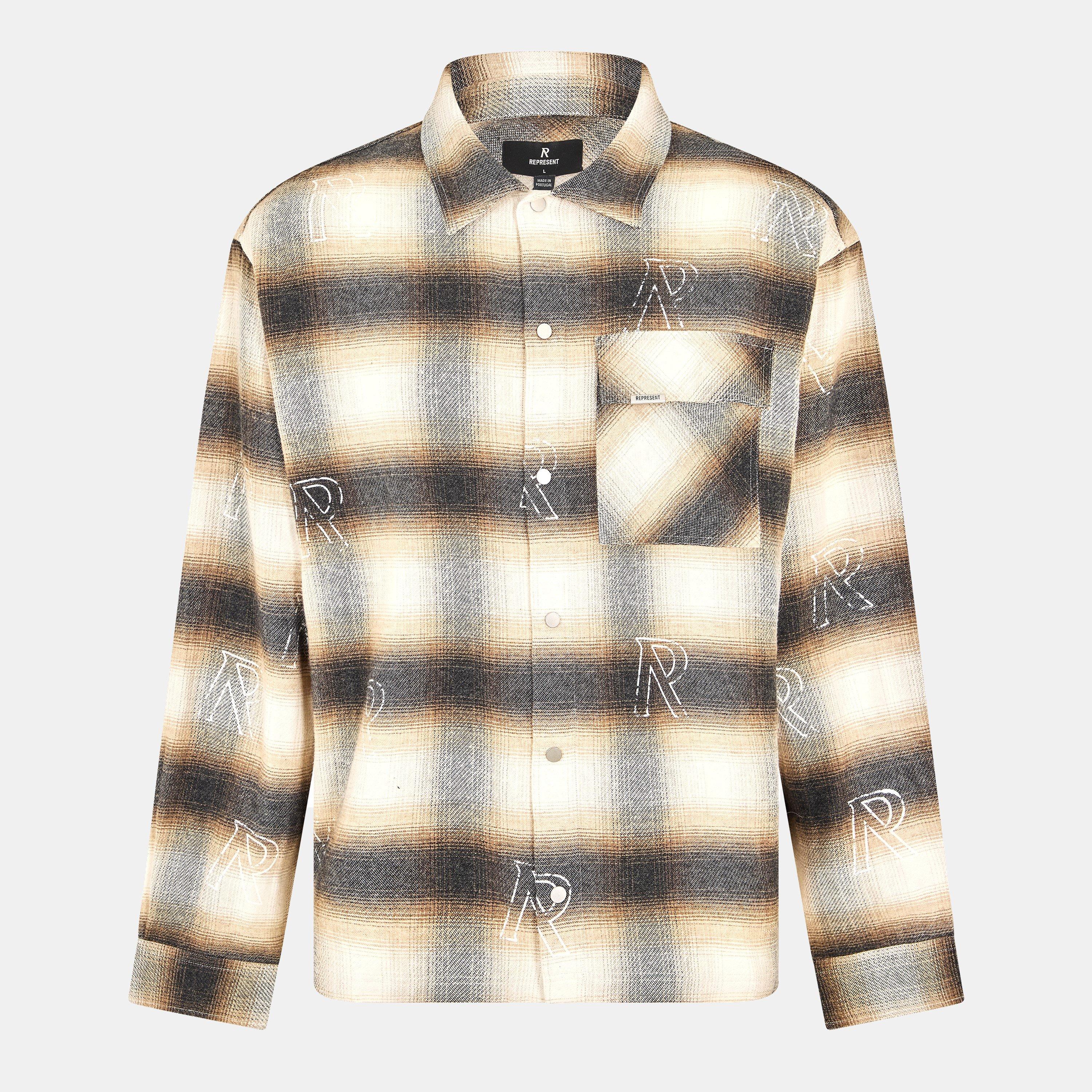 Latte - Represent - Men's Long Sleeve Patterned Shirt - 1