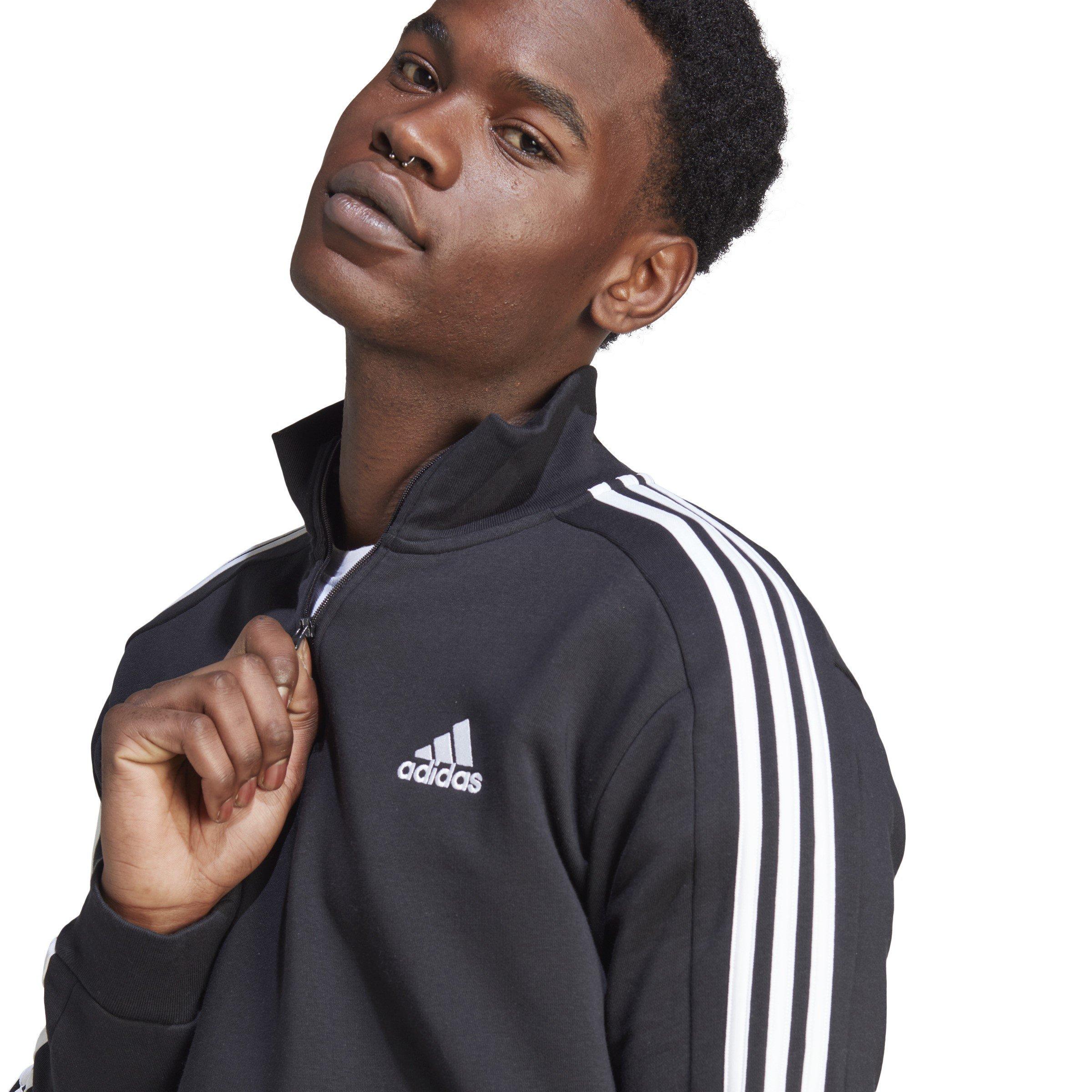 Crno/Bijelo - adidas - 3 Stripe Zip Top Mens - 4