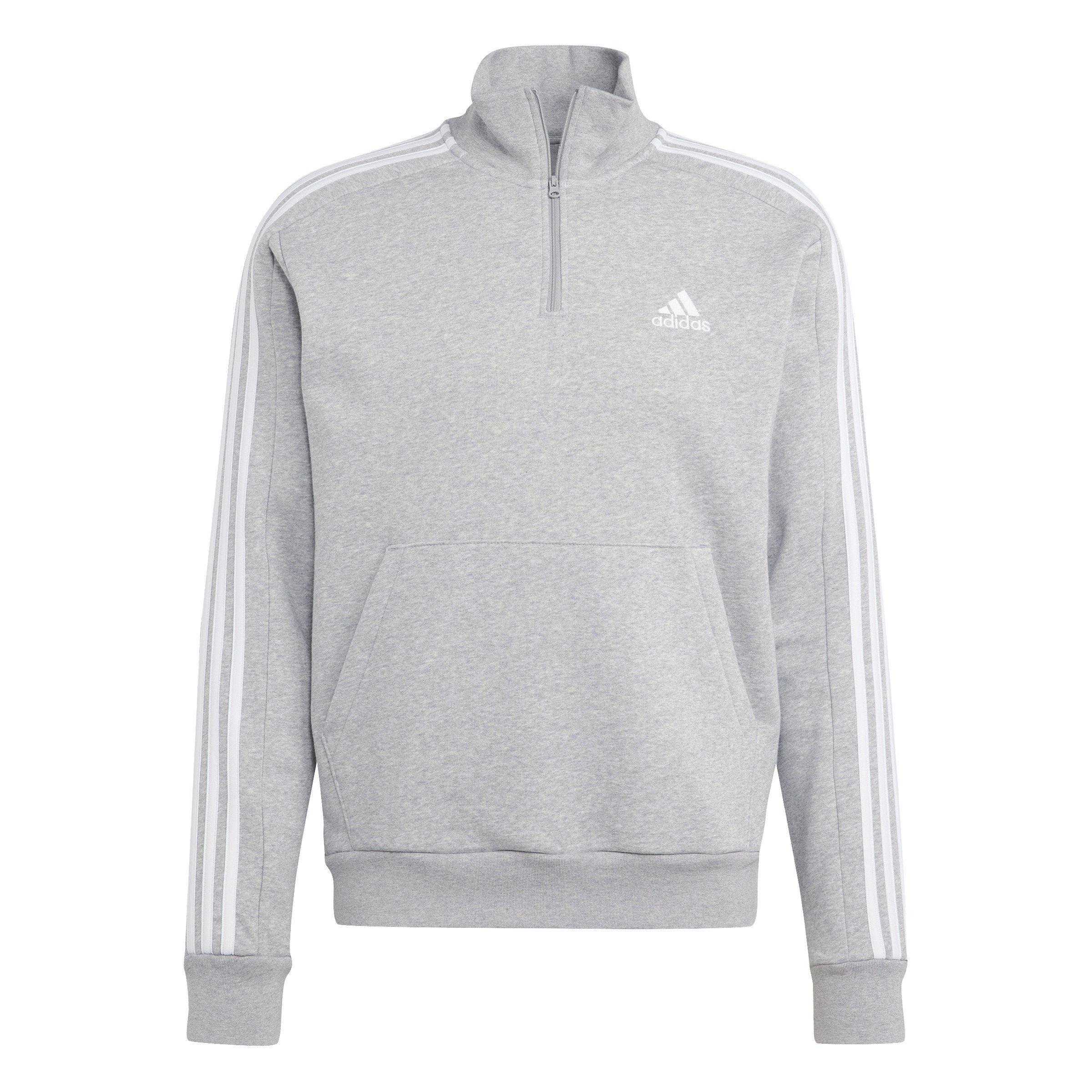 adidas | 3 Stripe Zip Top Mens | 1/4 Zip Fleece Tops | Sports World