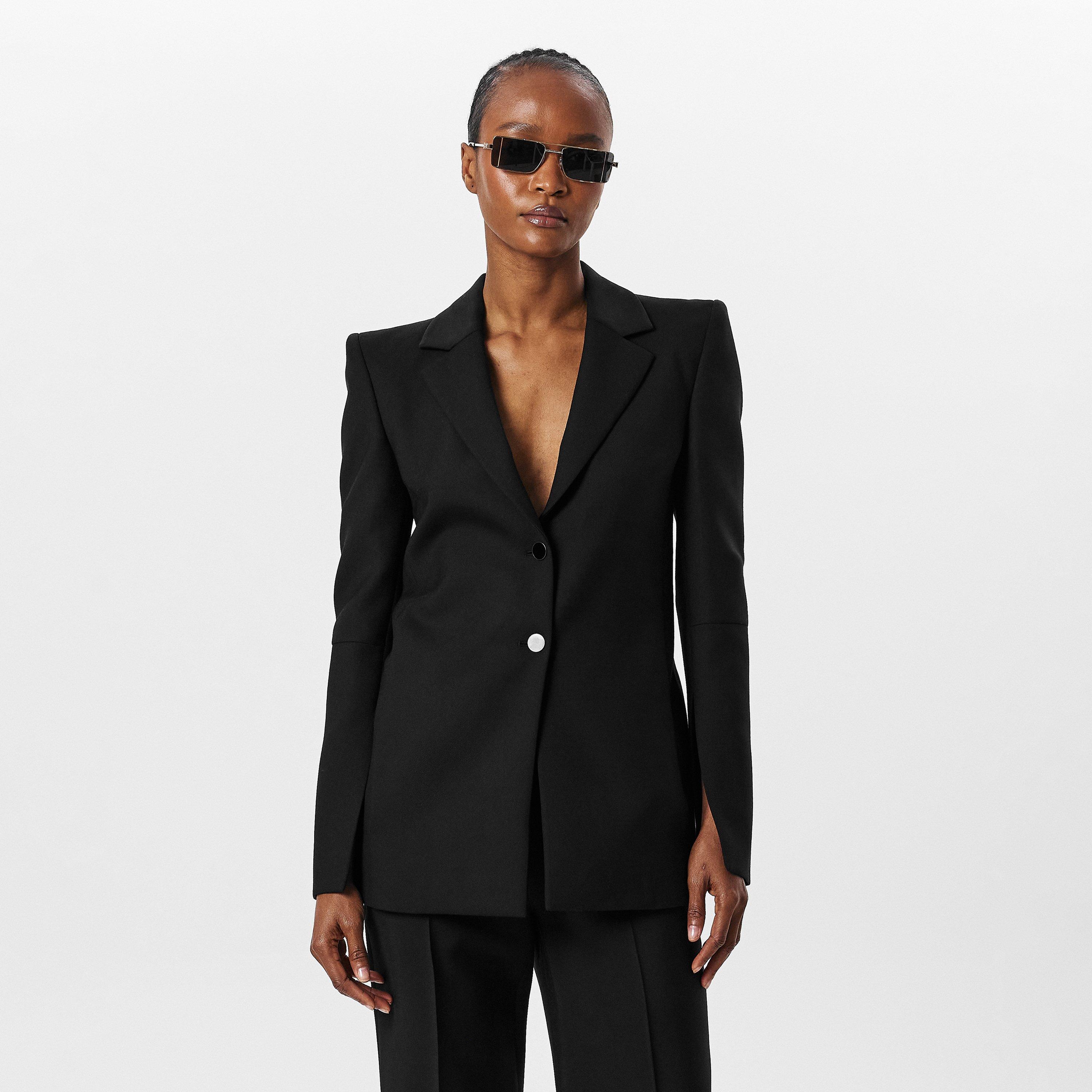 Black - Off White - Women's Suit Jacket - 3