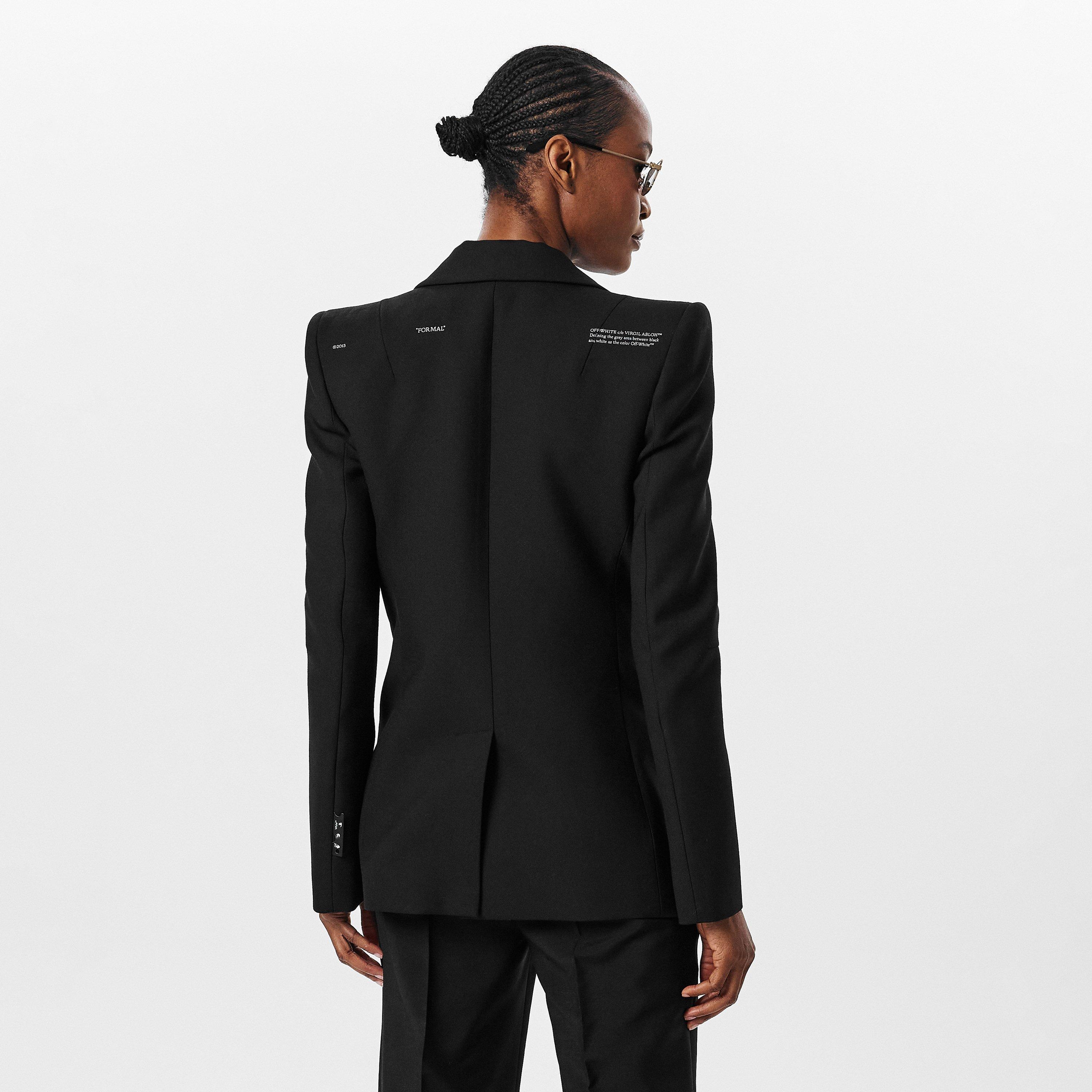 Black - Off White - Women's Suit Jacket - 4
