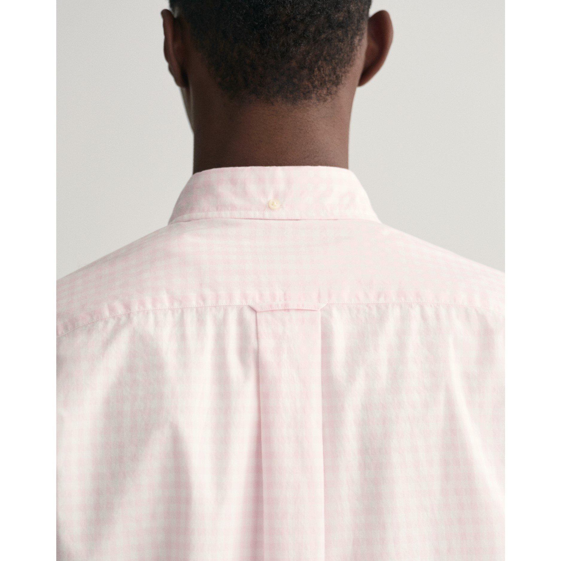 Lichtroze - Gant - Regular Fit Classic Gingham Poplin Short Sleeve Shirt - 5