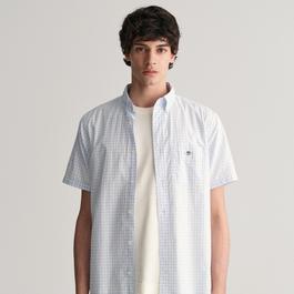 Gant Regular Fit Classic Gingham Poplin Short Sleeve Shirt