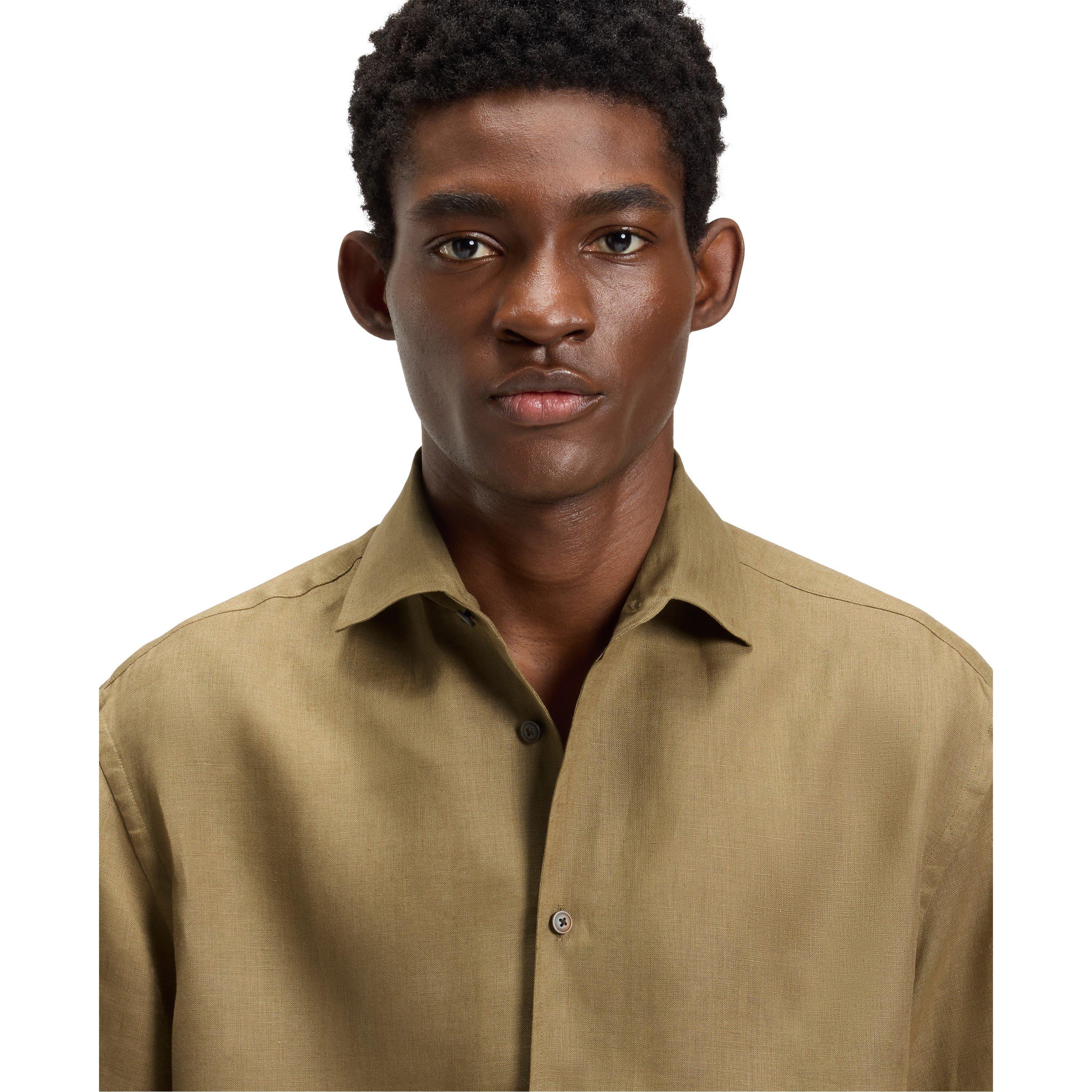 Green 316 - Boss - Men's Double Breasted Cesar Shirt, Luxurious Lightweight - 5