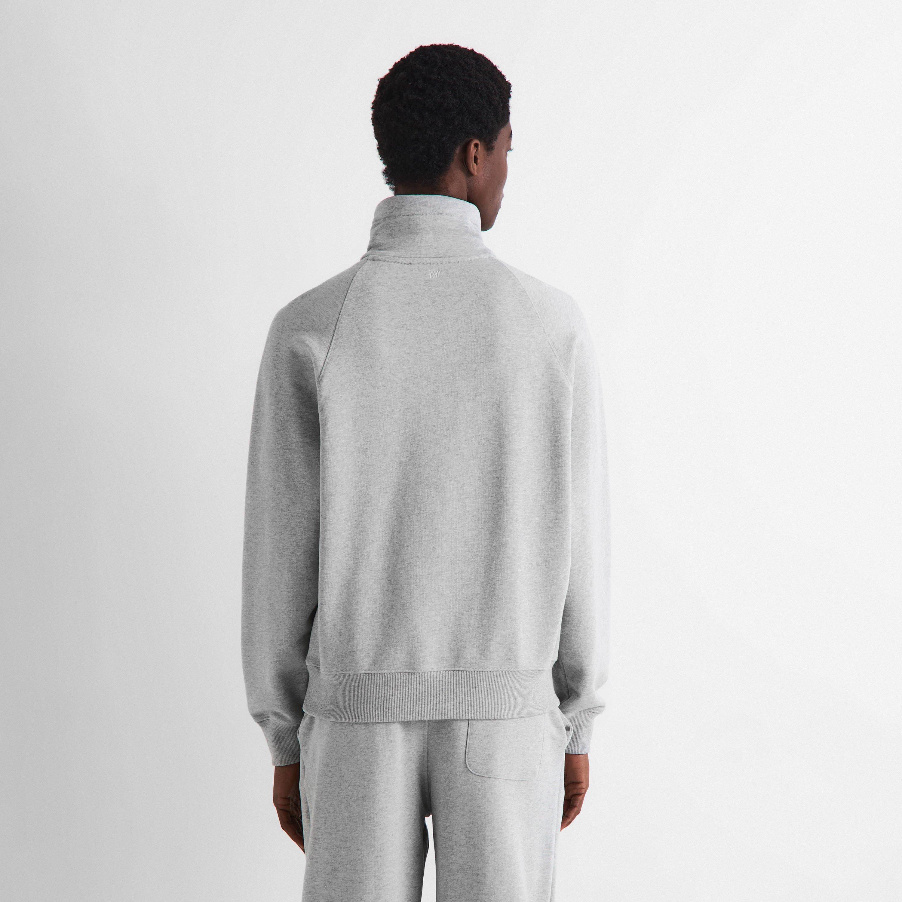 Grey - Ami Paris - Men's 1/4 Zip Fleece - 4