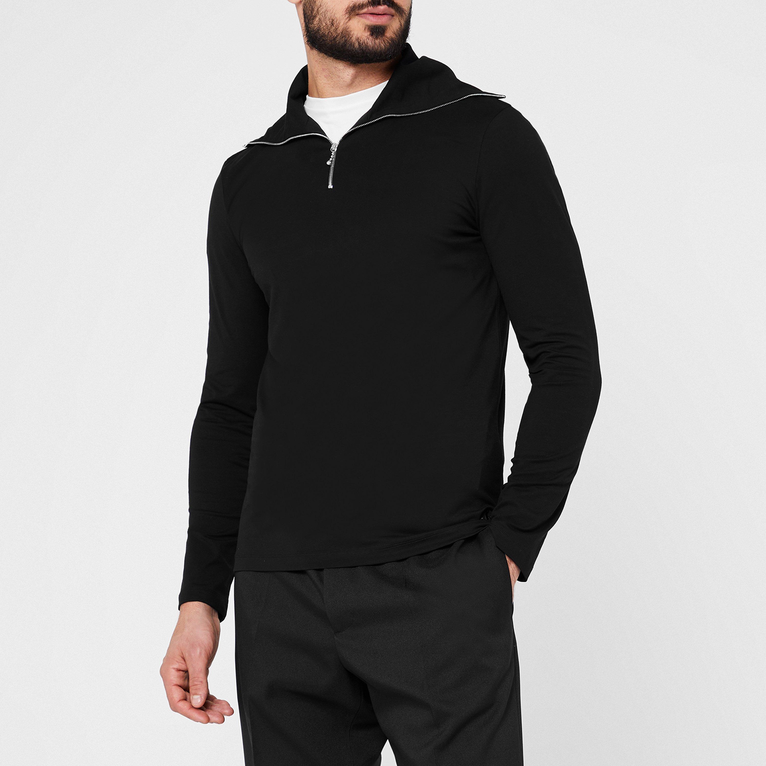 Jil Sander Half Zip Long Sleeve Top