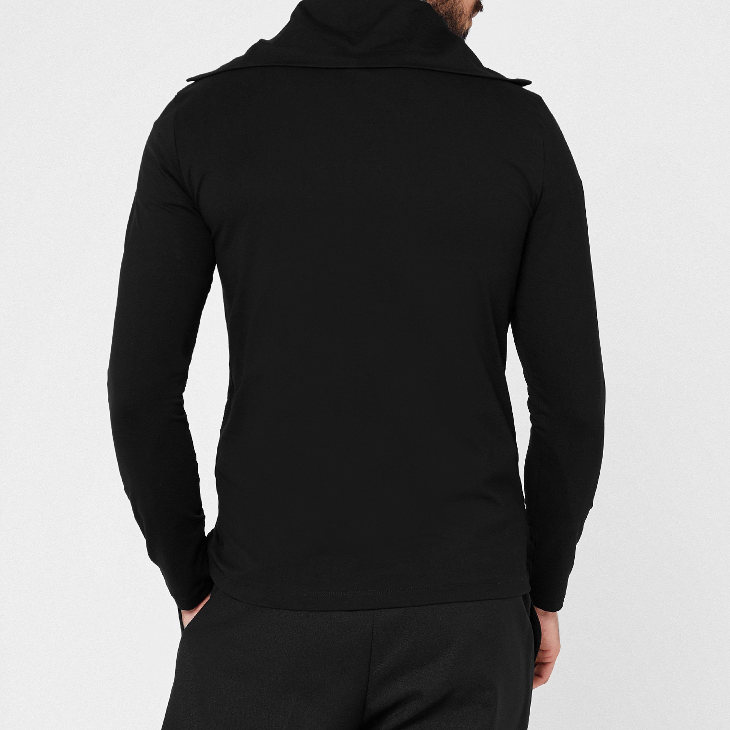 001 - Black - Jil Sander - Half Zip Long Sleeve Top - 3