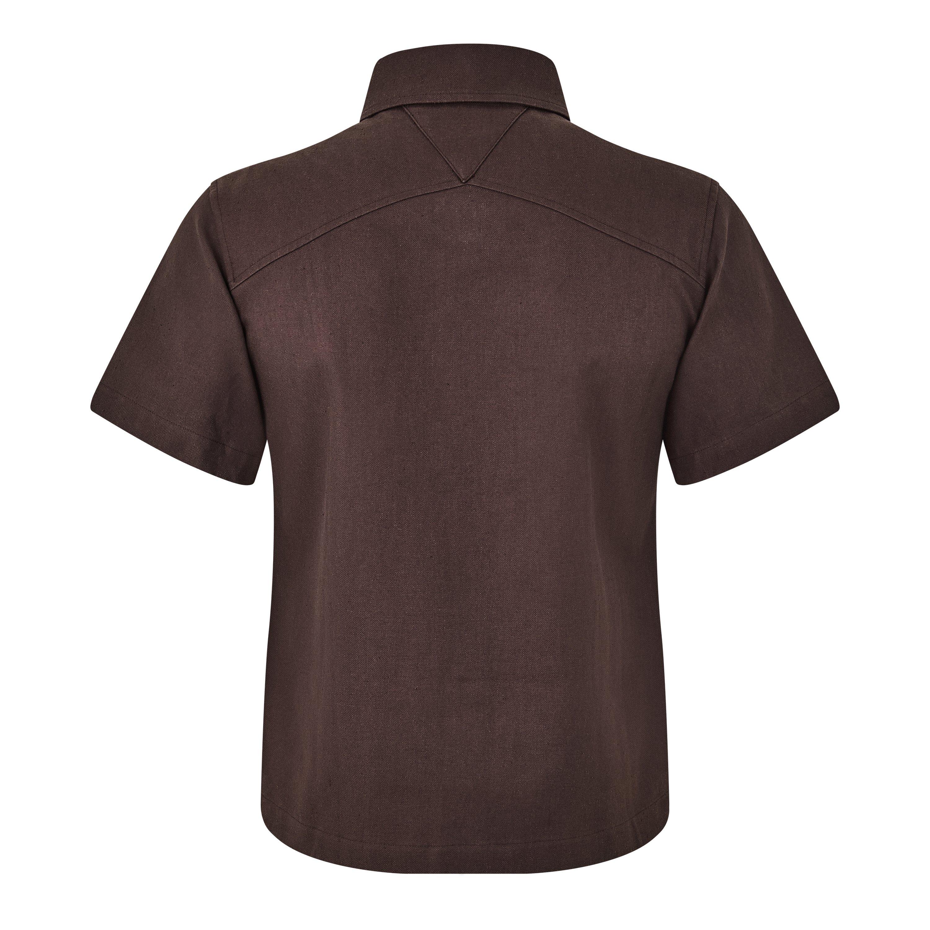 Ebony - Bottega Veneta - Men's Plain Short-Sleeve Shirt - 2