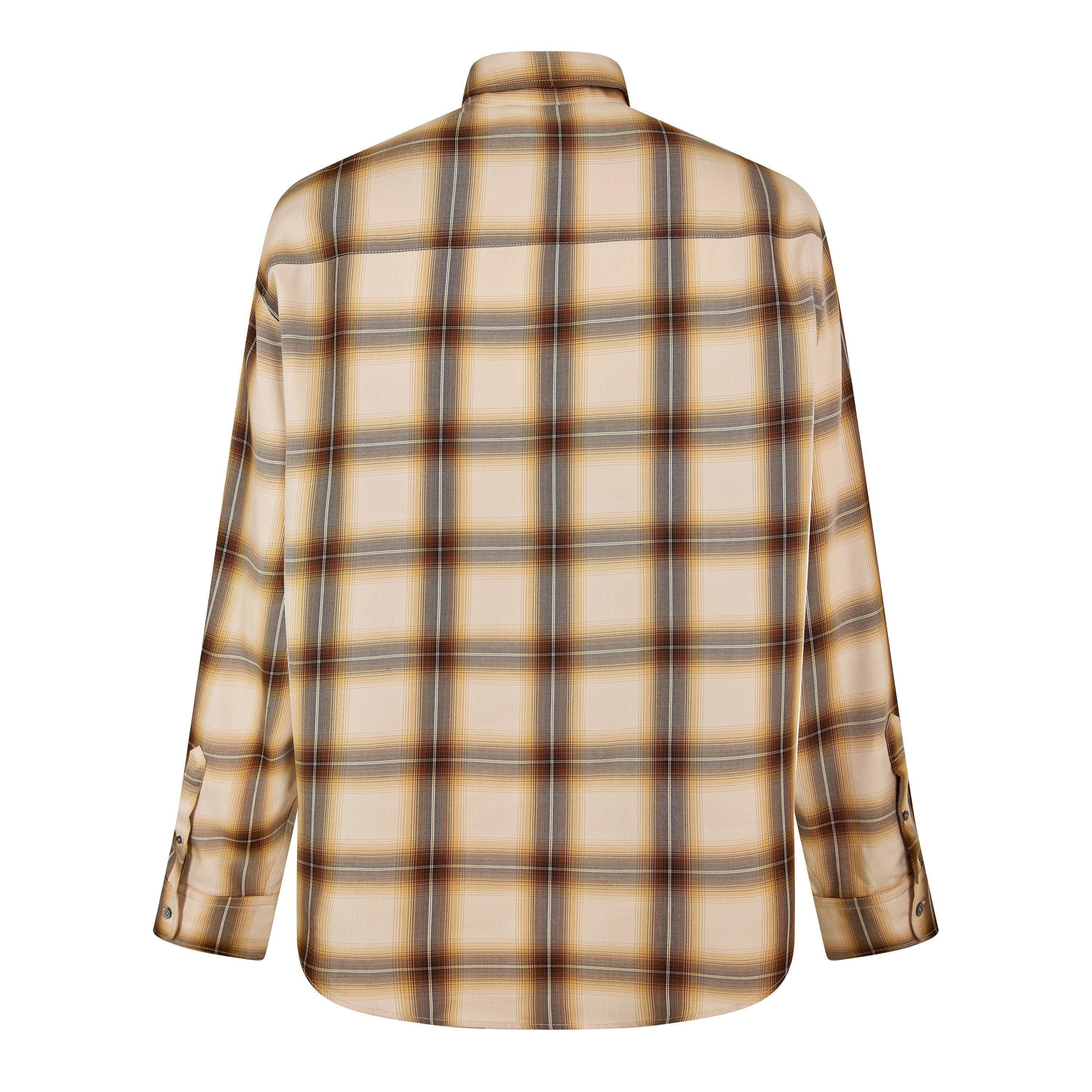 Beige/Caramel - Ami Paris - Men's Long Sleeve Patterned Shirt - 2