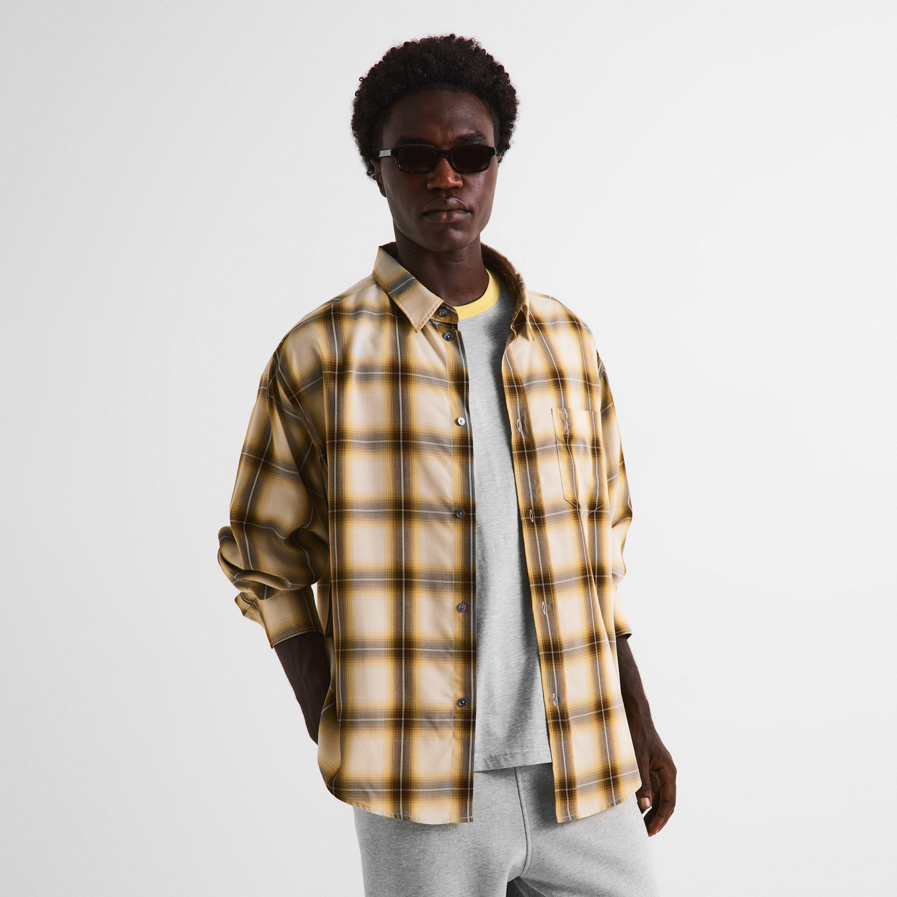 Beige/Caramel - Ami Paris - Men's Long Sleeve Patterned Shirt - 3