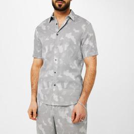 Emporio Armani Short Sleeve Aop Logo Shirt