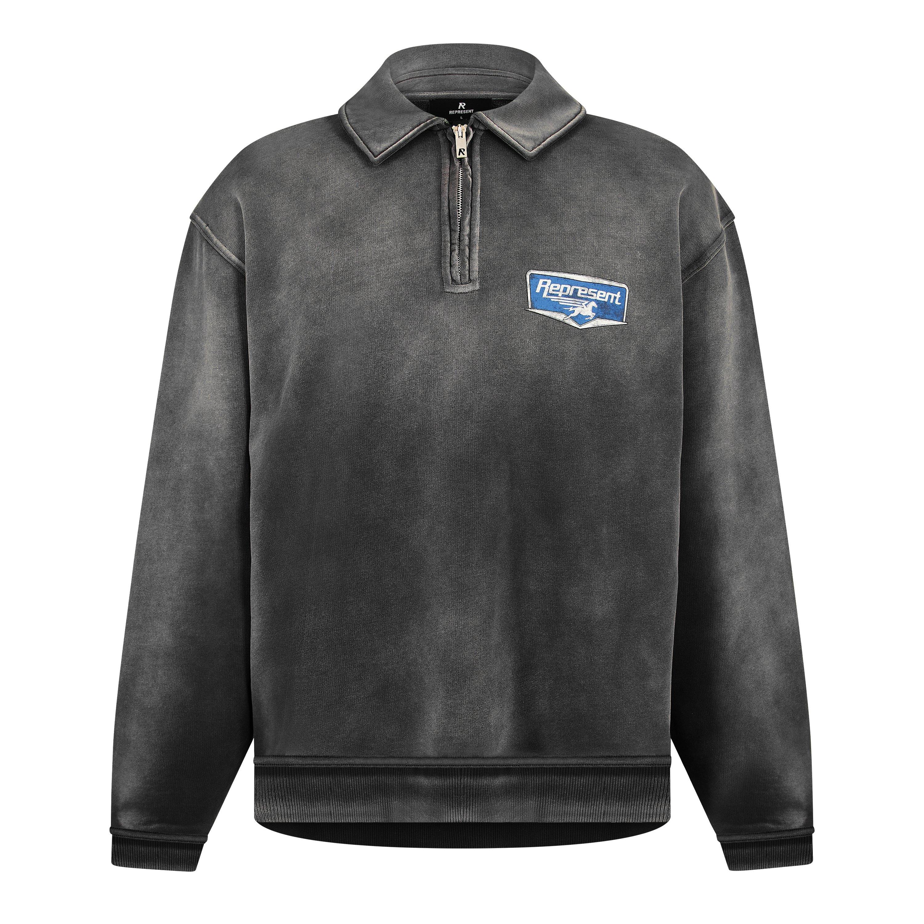 Stained Black - Represent - Men's Quarter Zip Fleece - 1