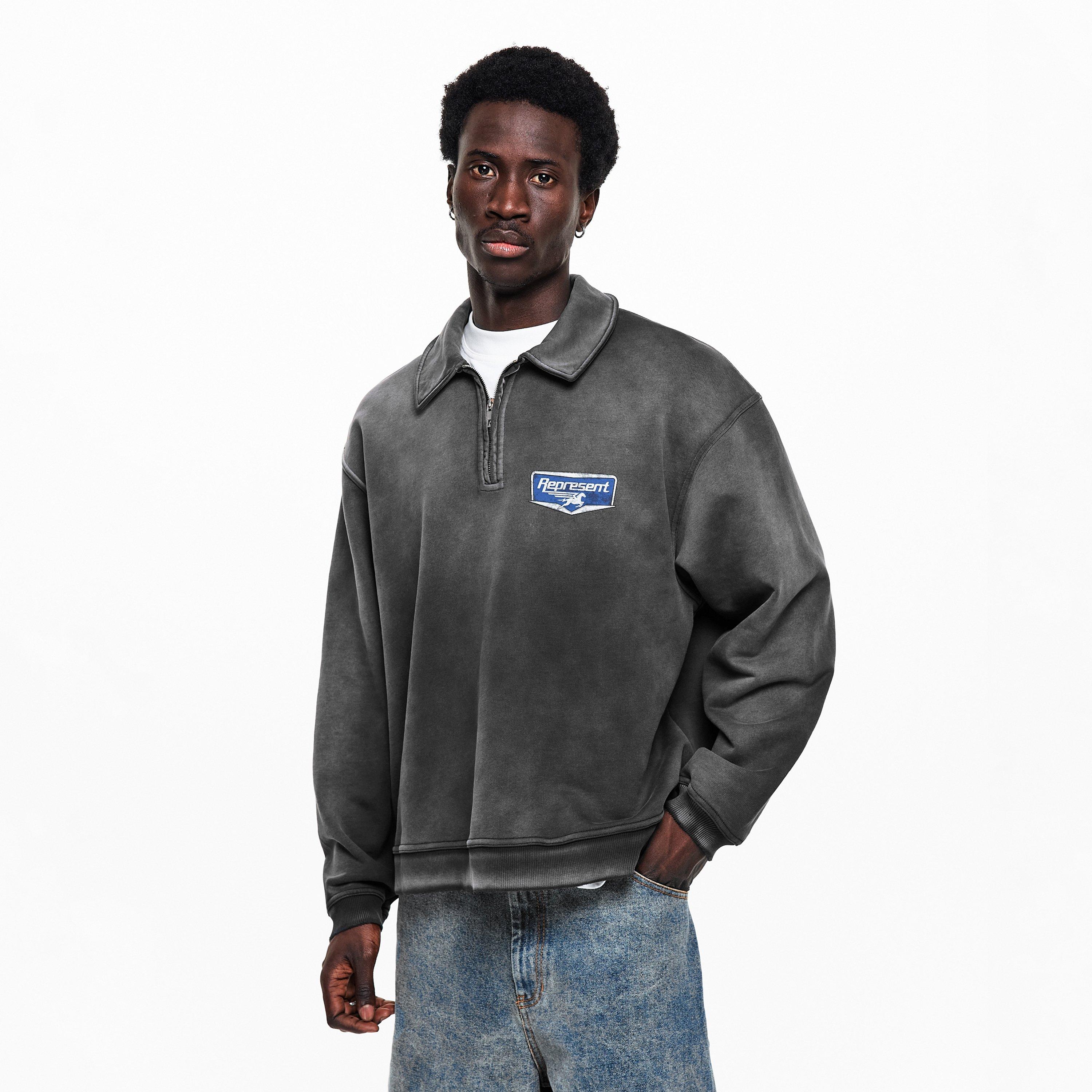 Stained Black - Represent - Men's Quarter Zip Fleece - 3