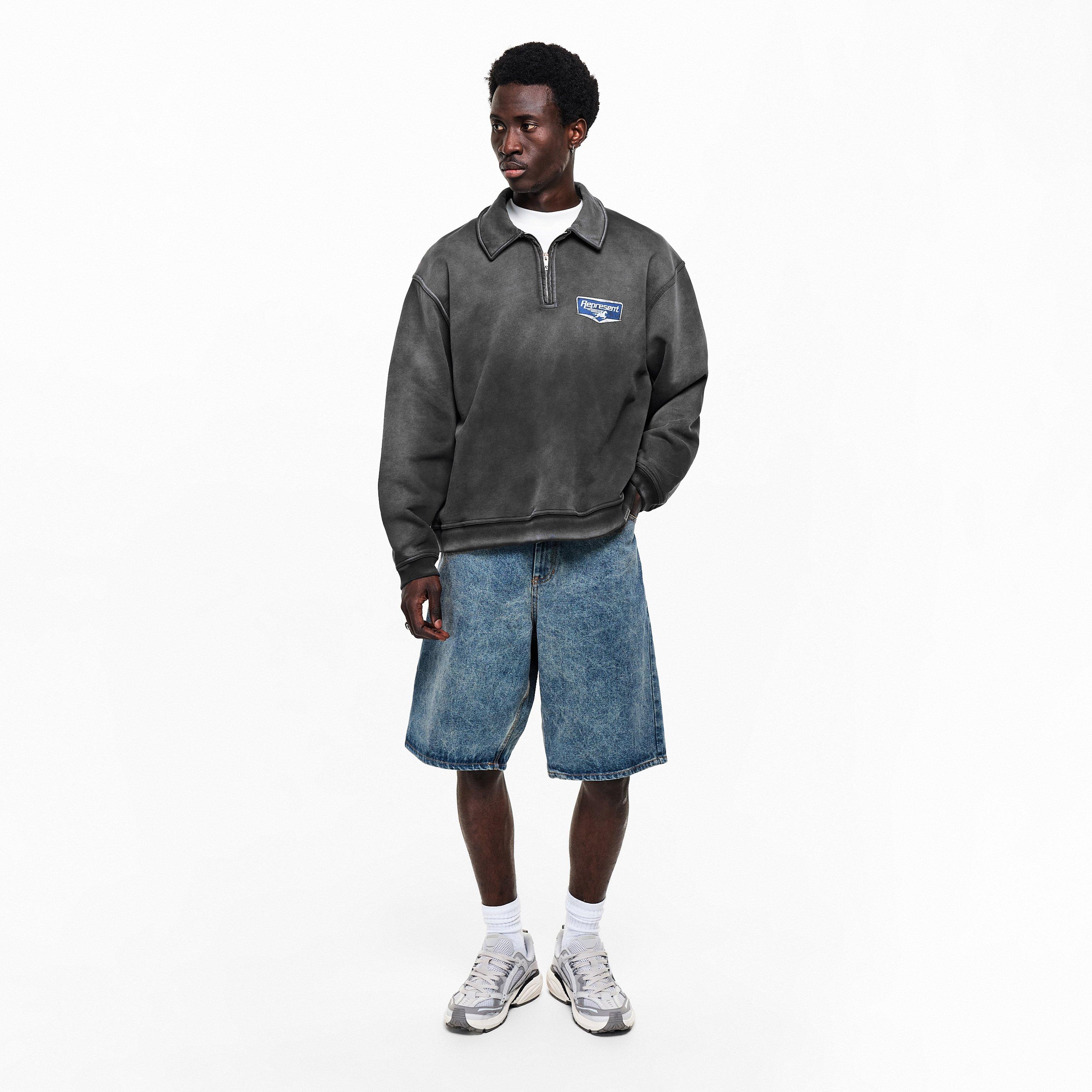 Stained Black - Represent - Men's Quarter Zip Fleece - 5