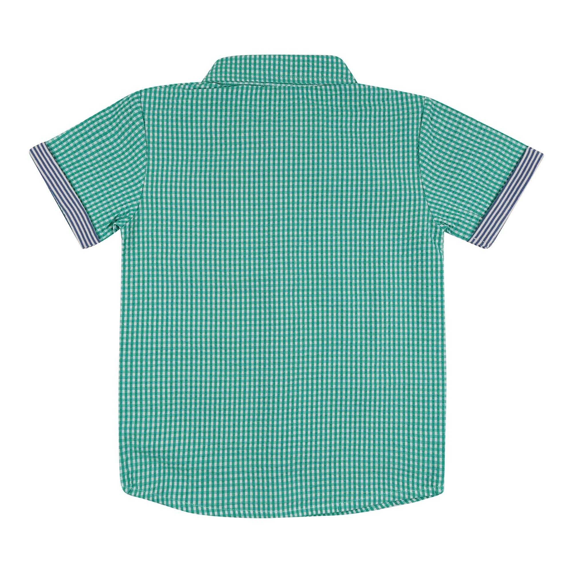 Green - Lilly and Sid - Gingham Short-Sleeve Shirt - 2