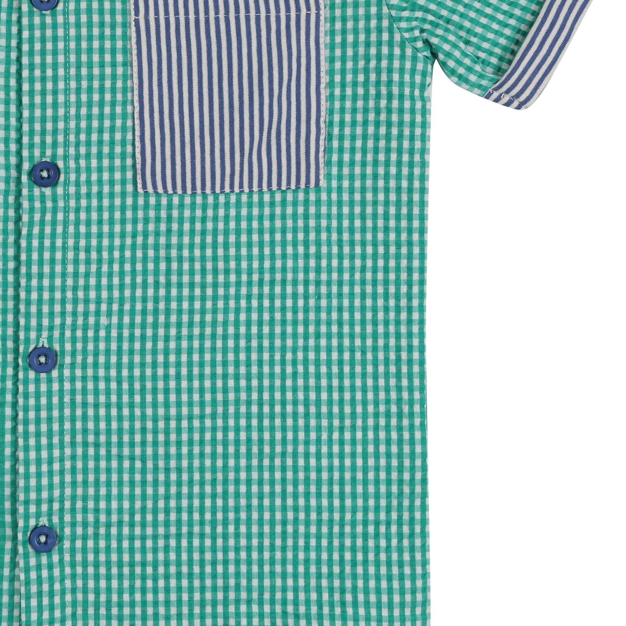 Green - Lilly and Sid - Gingham Short-Sleeve Shirt - 4