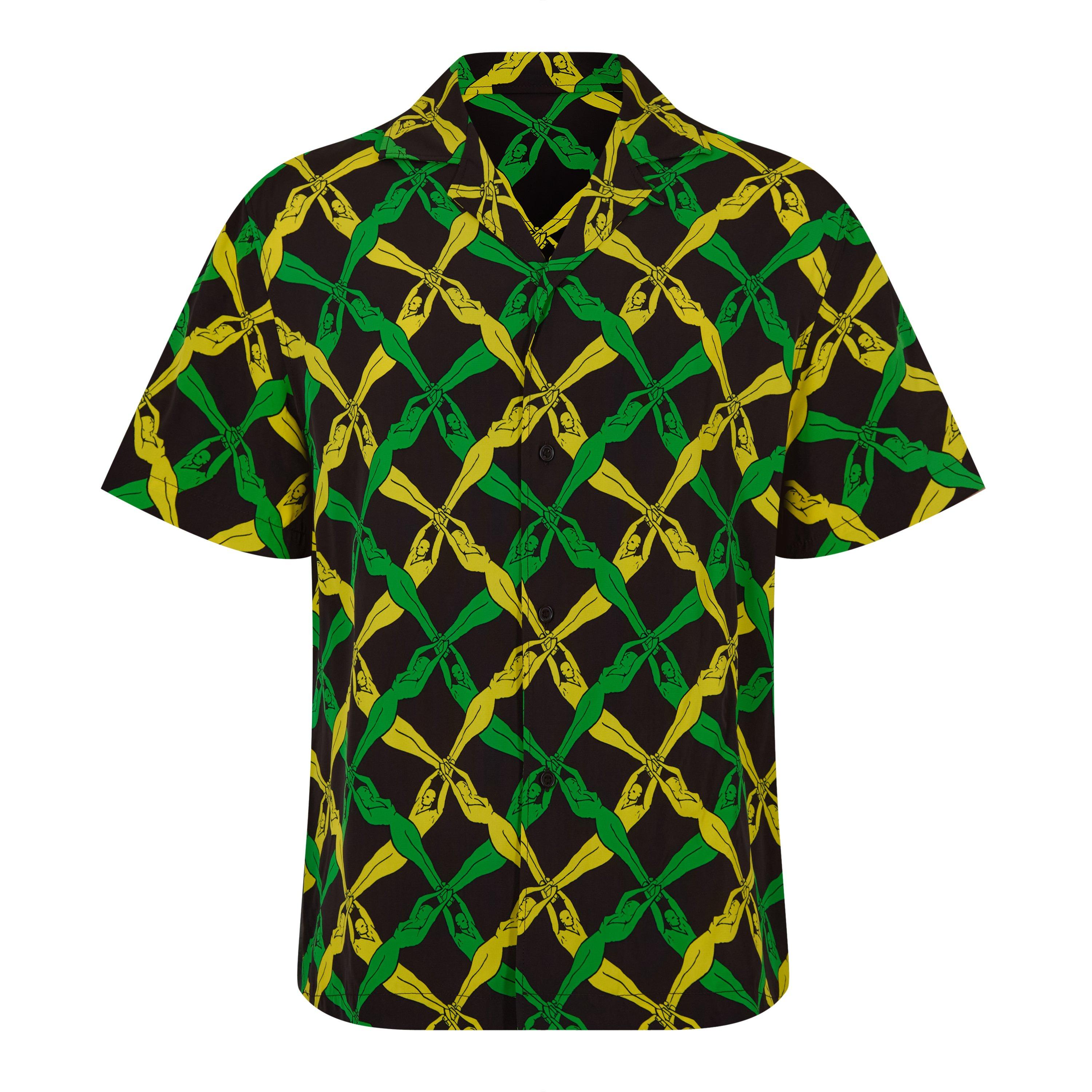 Grass/Yellow - Bottega Veneta - Men's Plain Short-Sleeve Shirt - 1