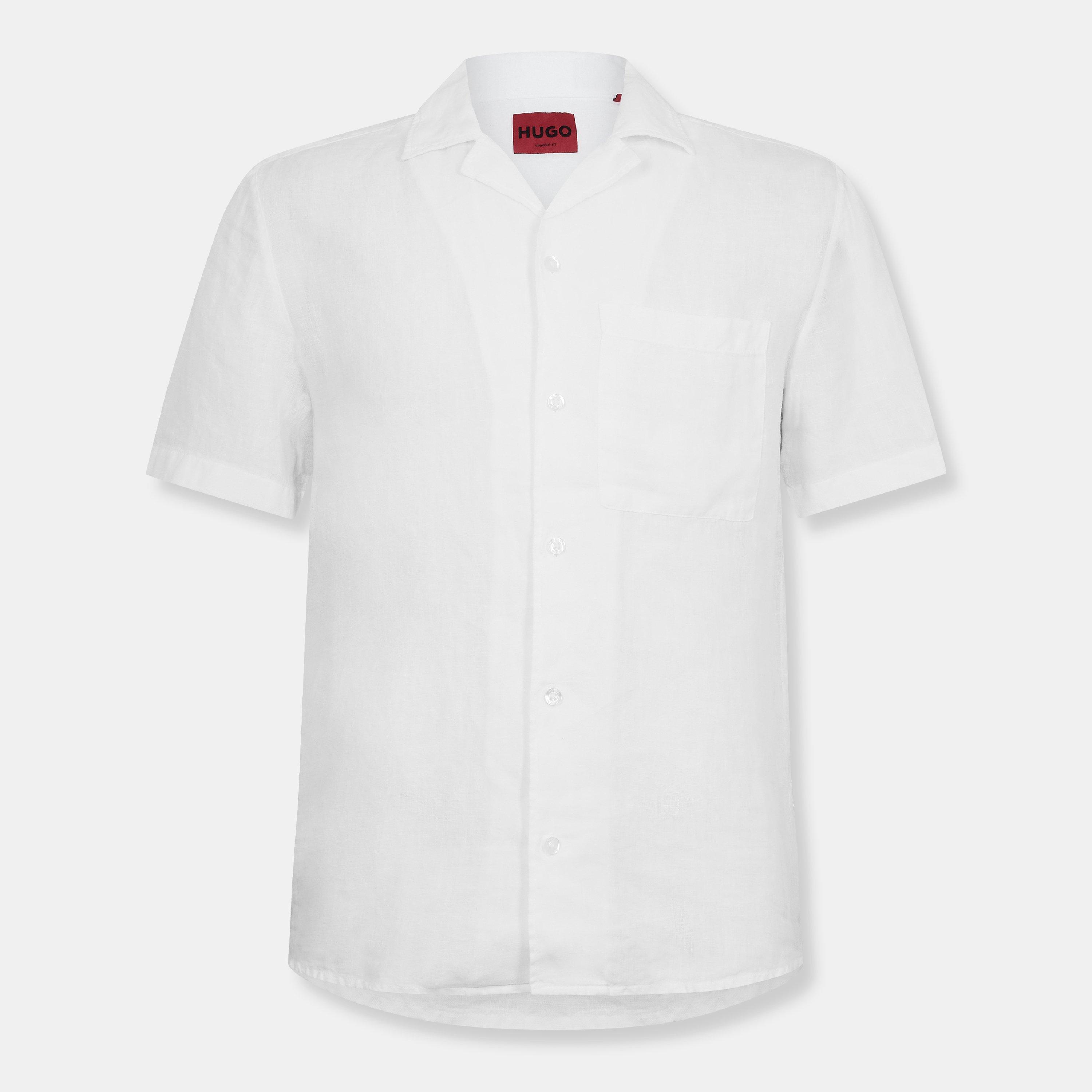 Hugo Men's Ellino Long Sleeve Oxford Shirt - Open White - M