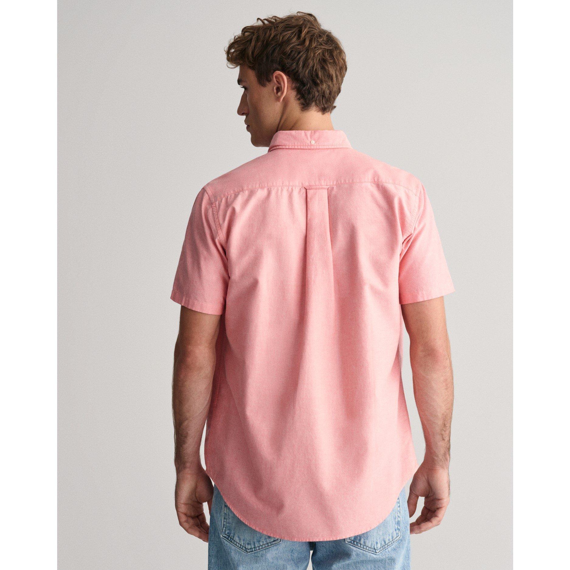 Sunset Pink - Gant - Regular Fit Classic Oxford Short Sleeve Shirt - 3