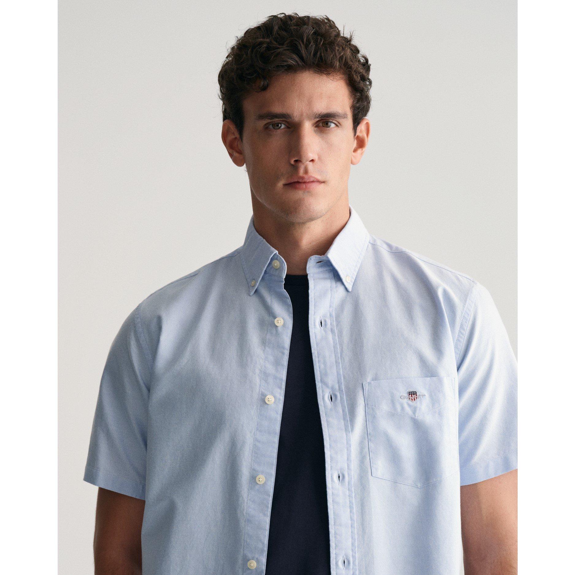 Azul Claro - Gant - Regular Fit Classic Oxford Short Sleeve Shirt - 5