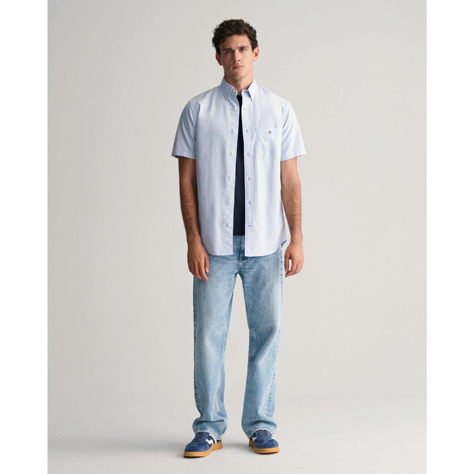 Azul Claro - Gant - Regular Fit Classic Oxford Short Sleeve Shirt - 6