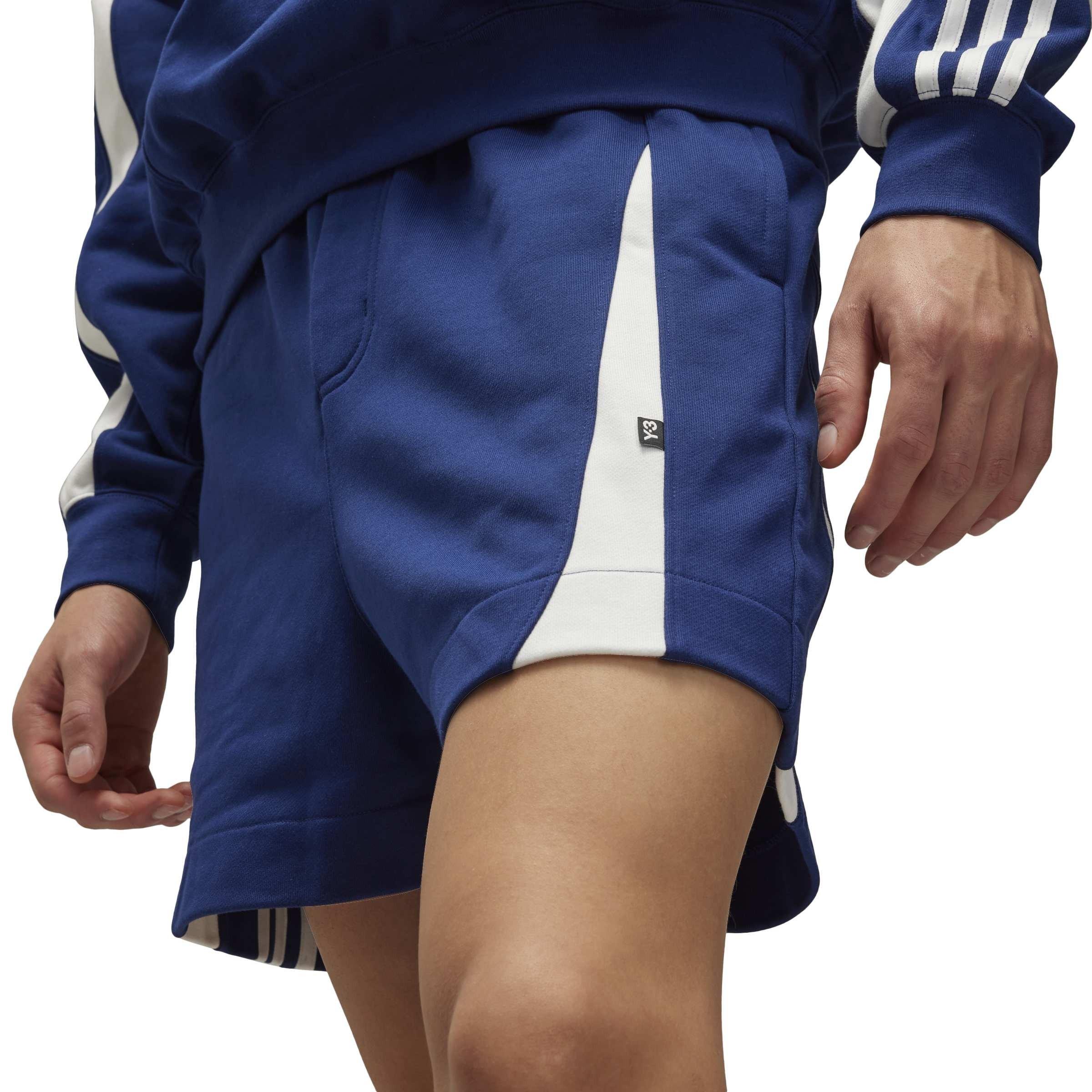 Blue - Y3 - Men's French Terry Cutline Shorts - 8