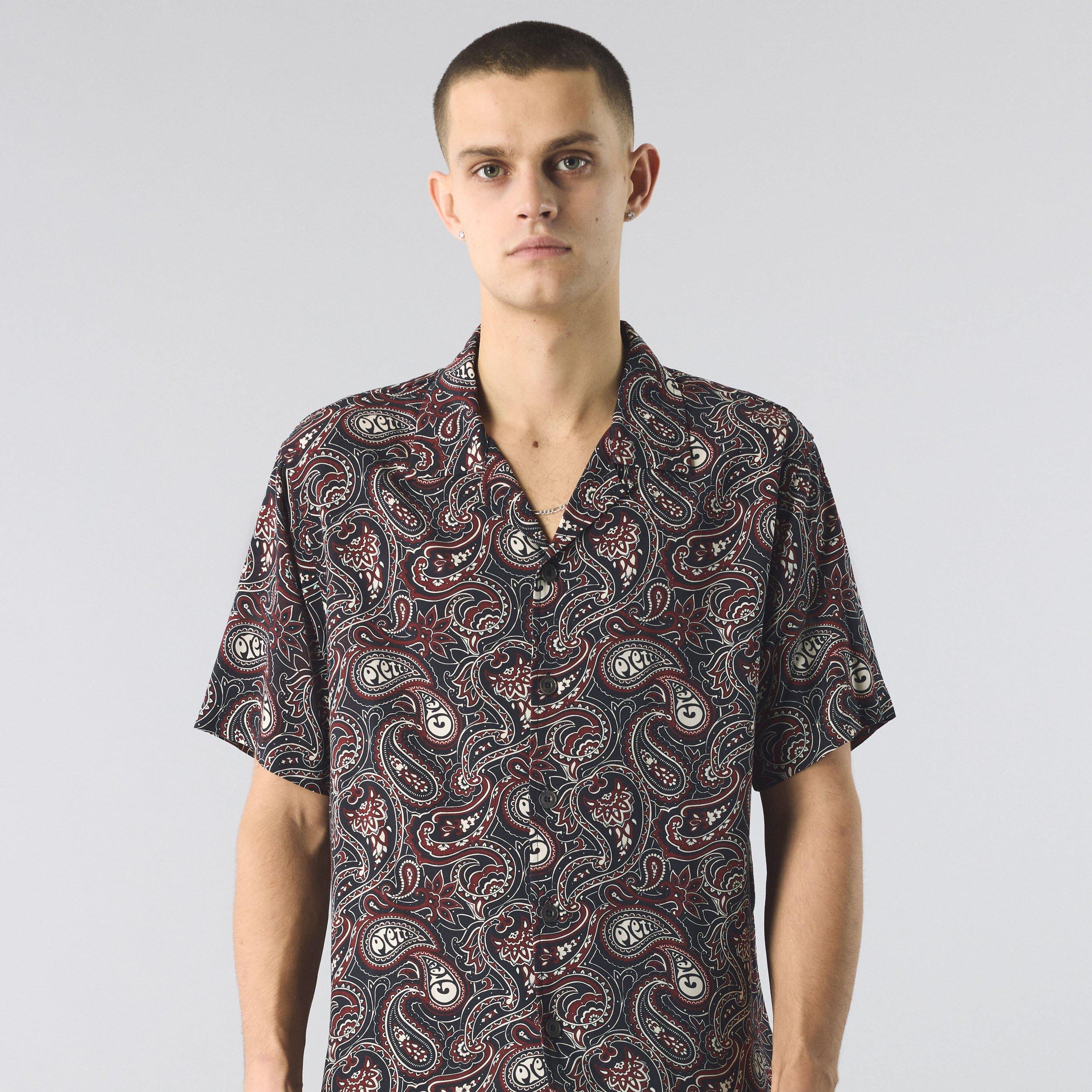 Schwarz - Pretty Green - Men's Feltham Paisley Short-Sleeve Patterned Shirt - 3