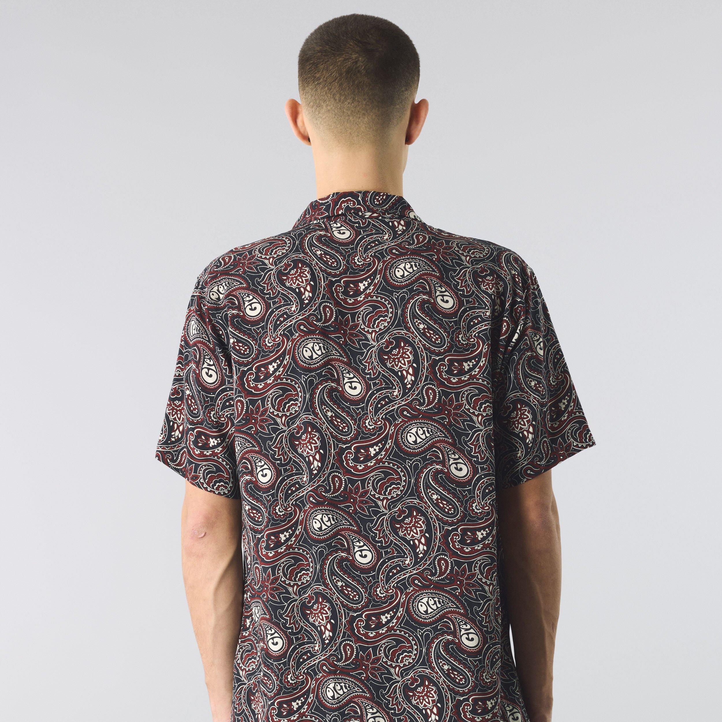 Schwarz - Pretty Green - Men's Feltham Paisley Short-Sleeve Patterned Shirt - 4