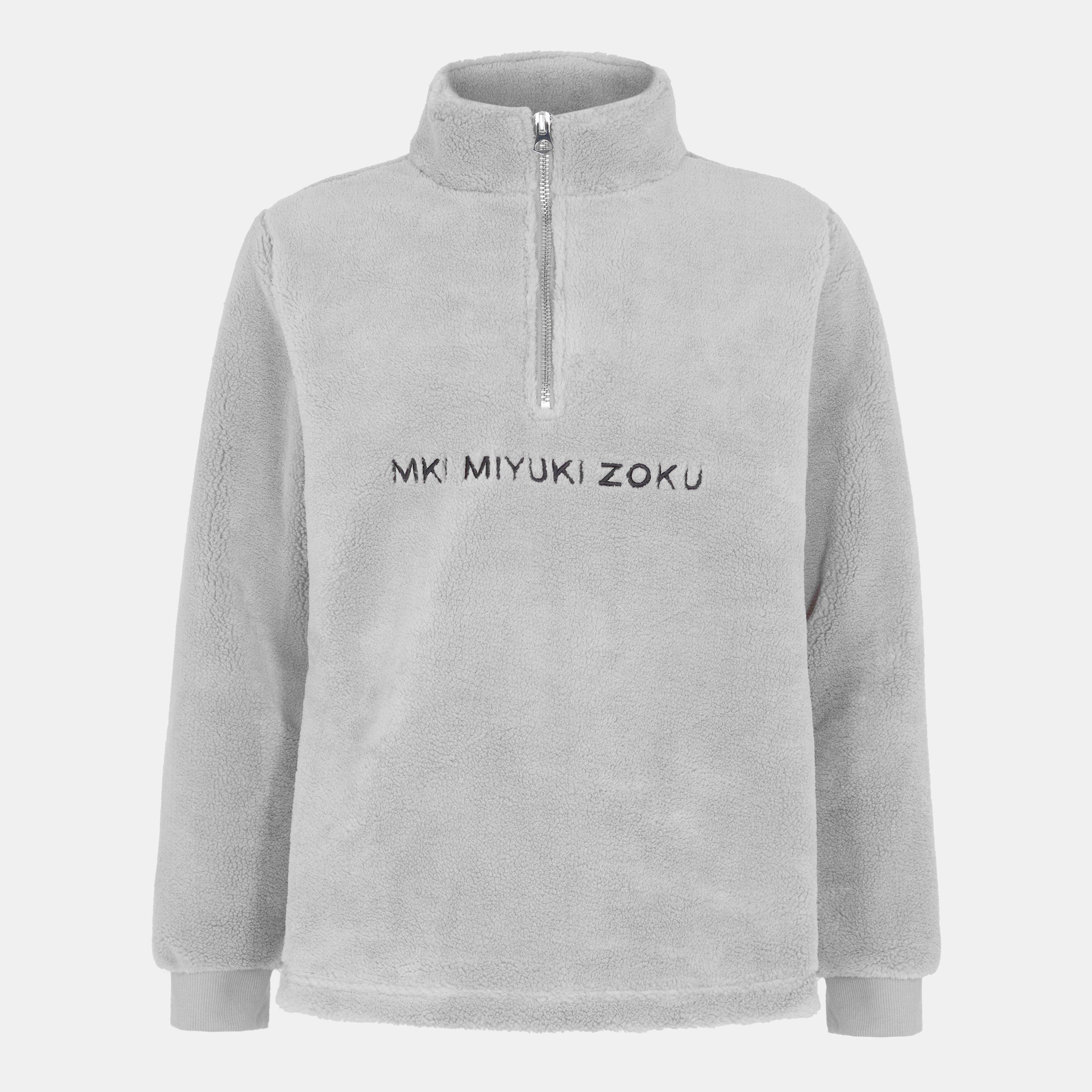 Grey - MKI MIYUKI ZOKU - Men's Sherpa Quarter-Zip Fleece - 1