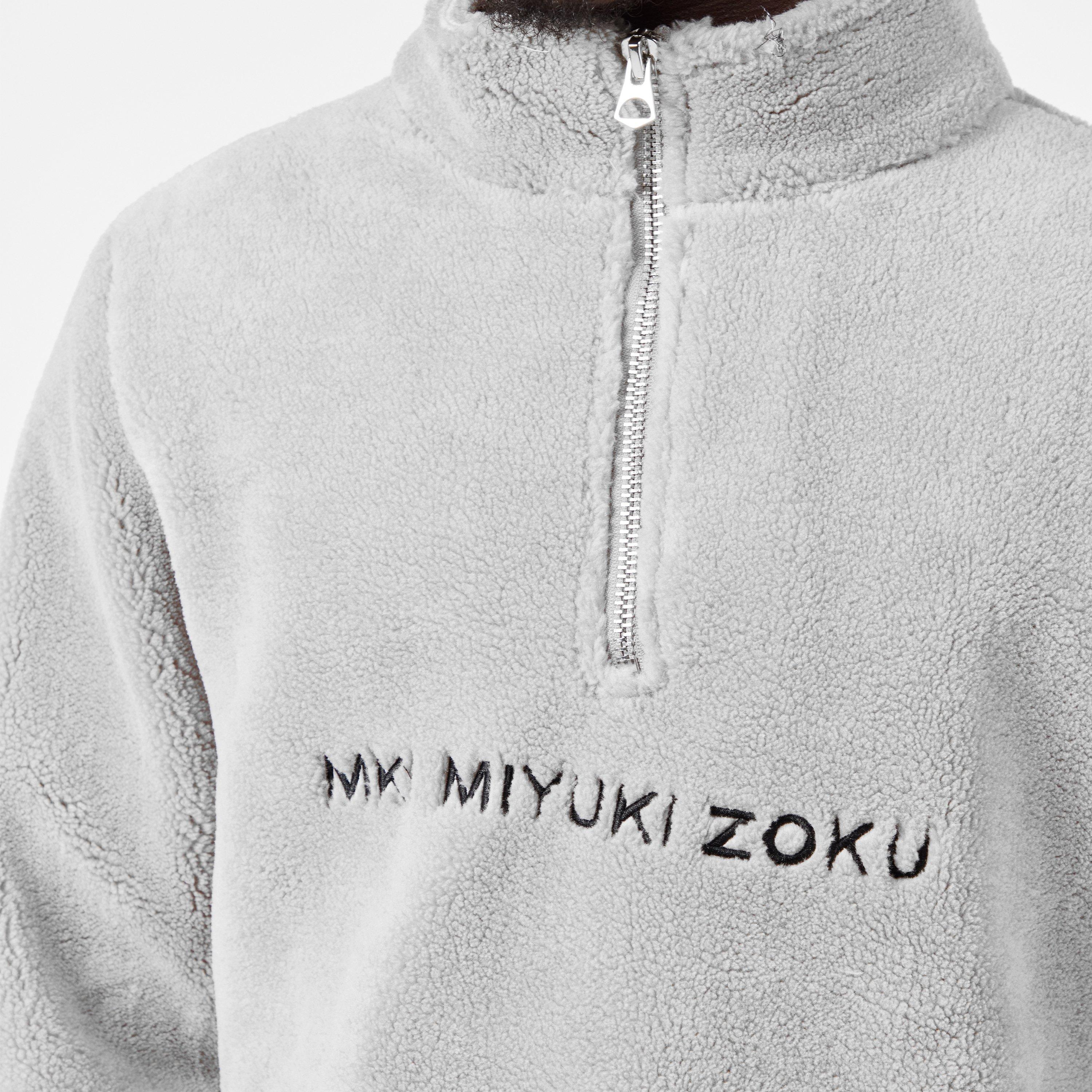 Grey - MKI MIYUKI ZOKU - Men's Sherpa Quarter-Zip Fleece - 5