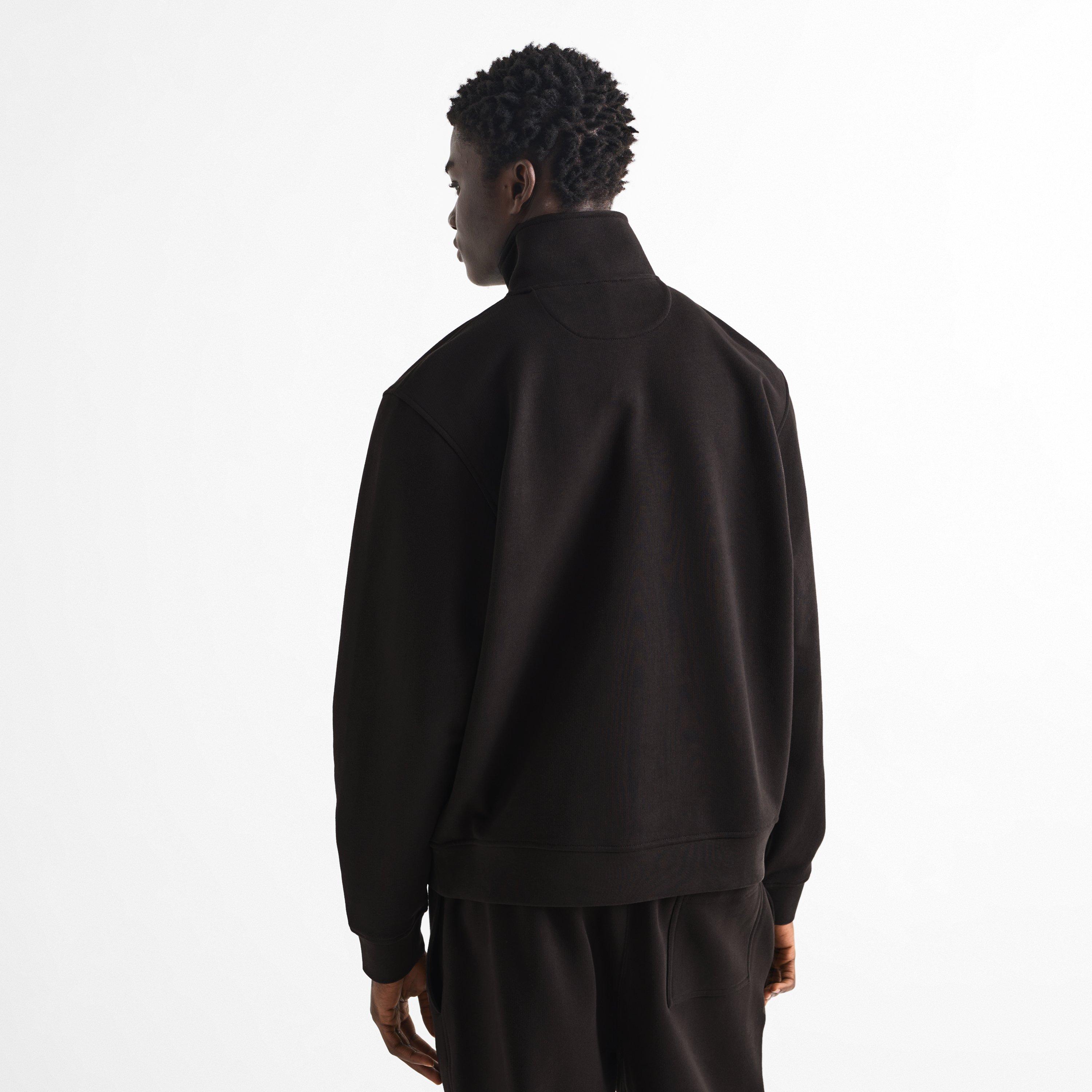 Brown - Burberry - Men's Jacob 1/4 Zip Cotton Fleece Top - 4