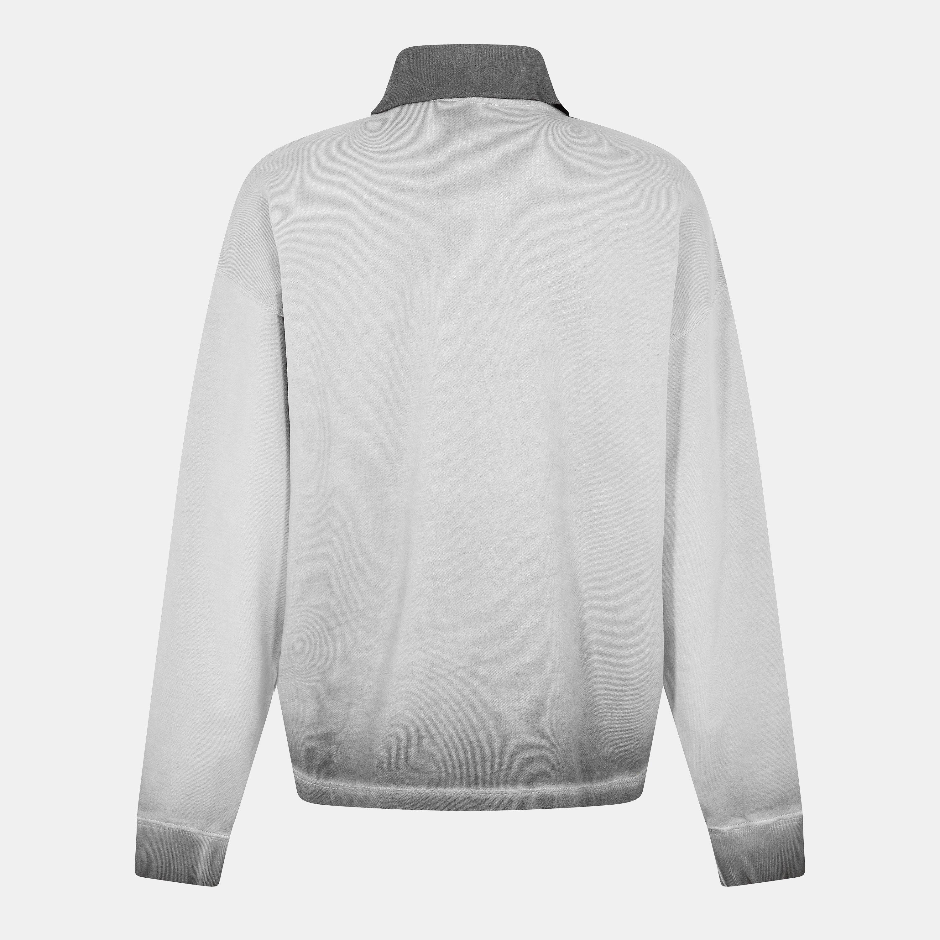 Black - Off White - Men's quarter Zip Fleece - 2