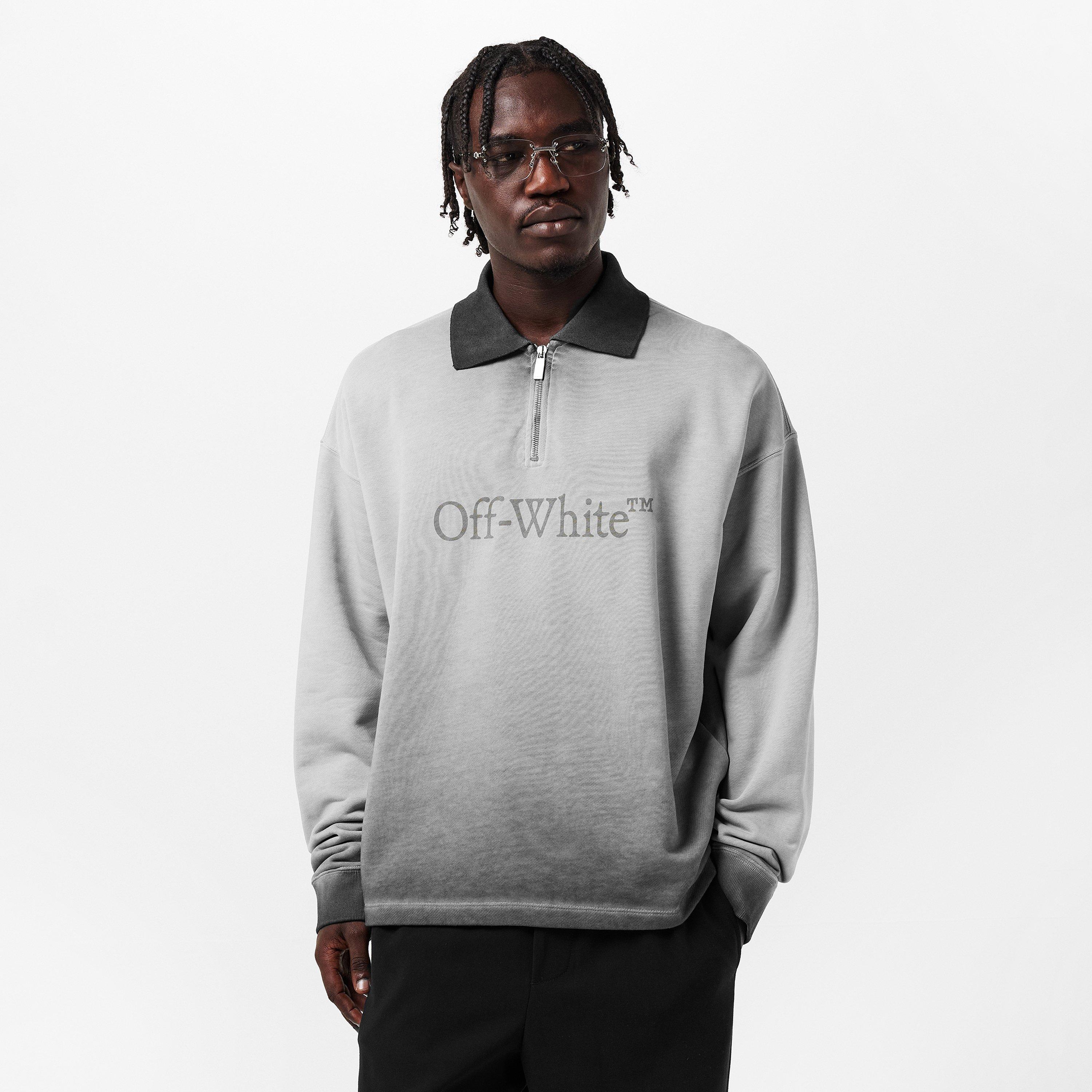Black - Off White - Men's quarter Zip Fleece - 3