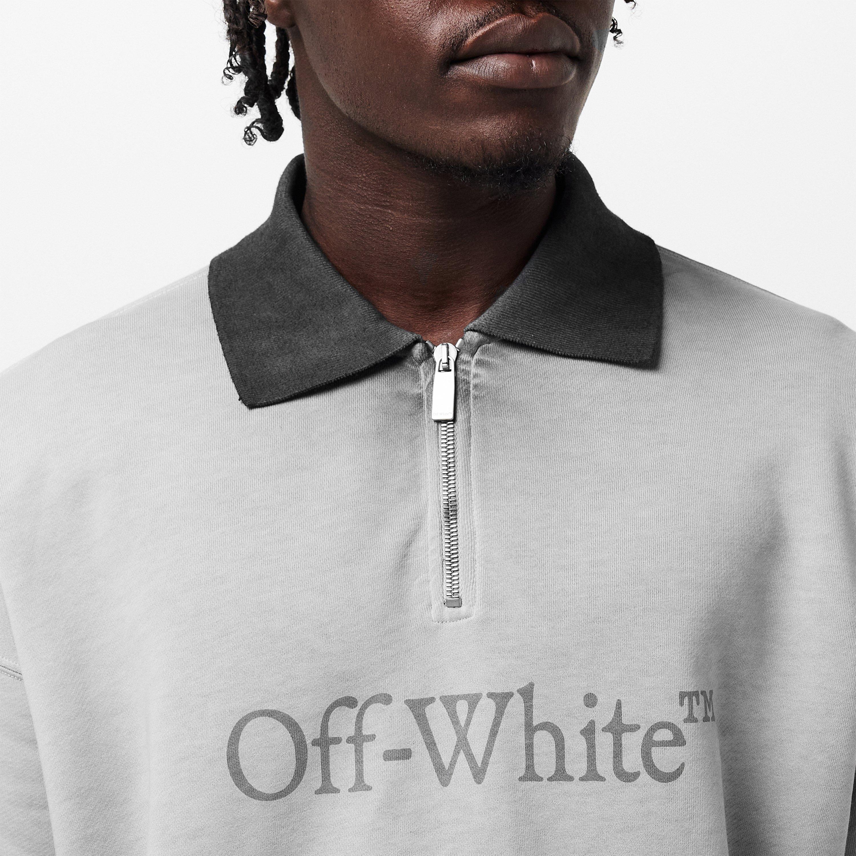 Black - Off White - Men's quarter Zip Fleece - 5