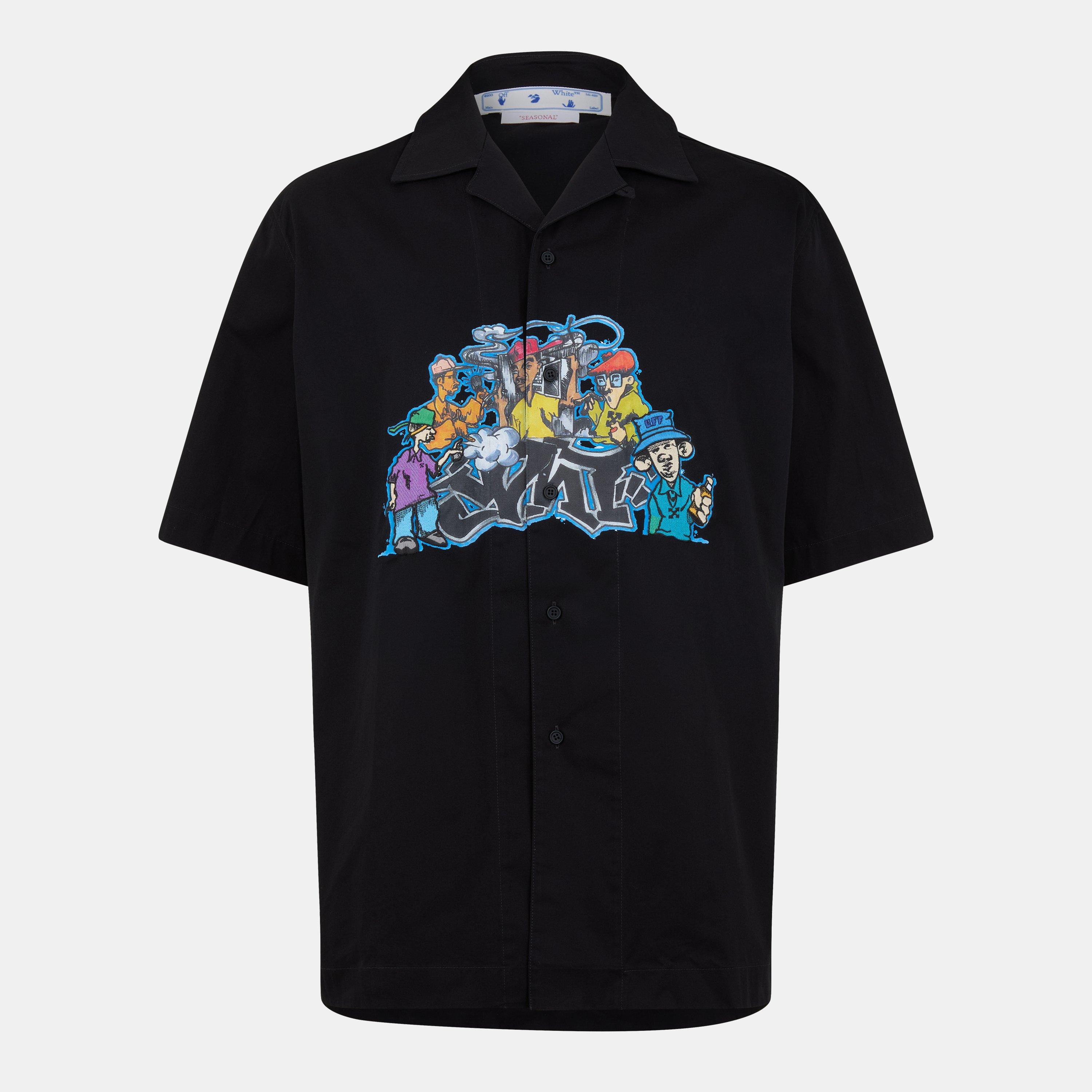 Preto - Off White - Men's Holiday Shirt, Holiday-themed - 1