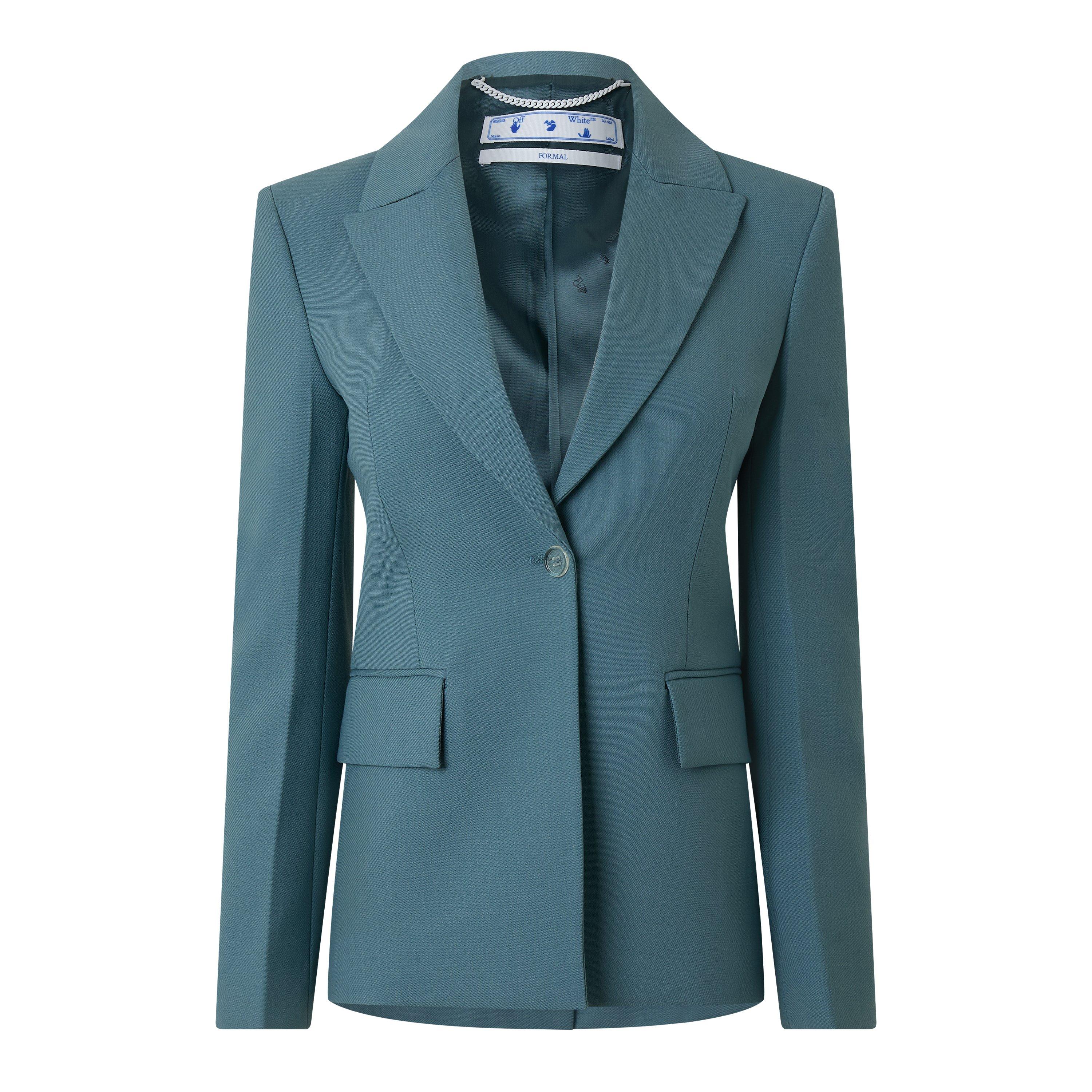 Green - Off White - Women's Suit Jacket - 1