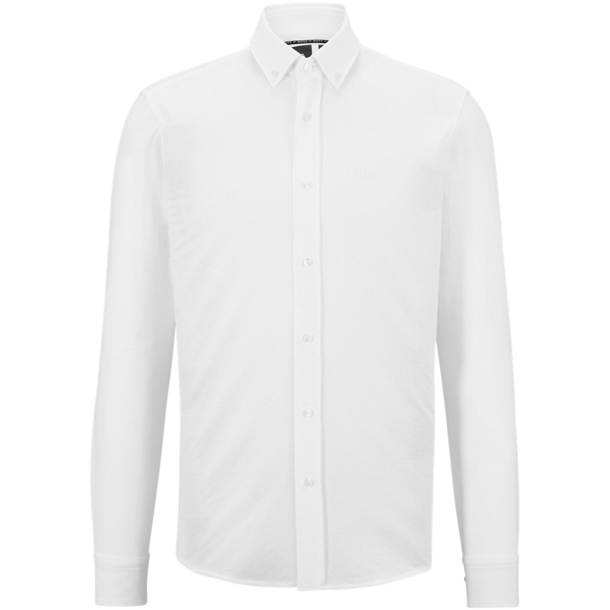 White - Boss - Men's Joe Long Sleeve Oxford Shirt - 1