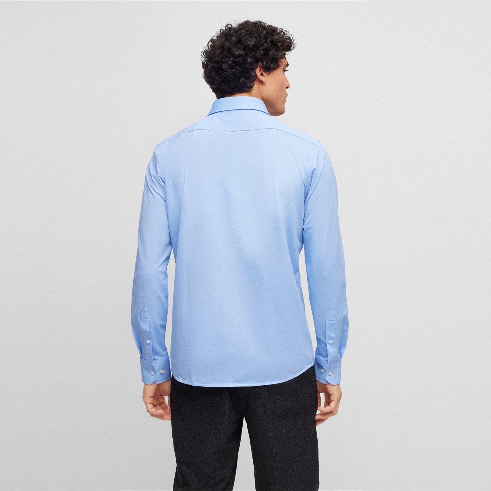 Pastel Blue - Boss - Men's Joe Long Sleeve Oxford Shirt - 3