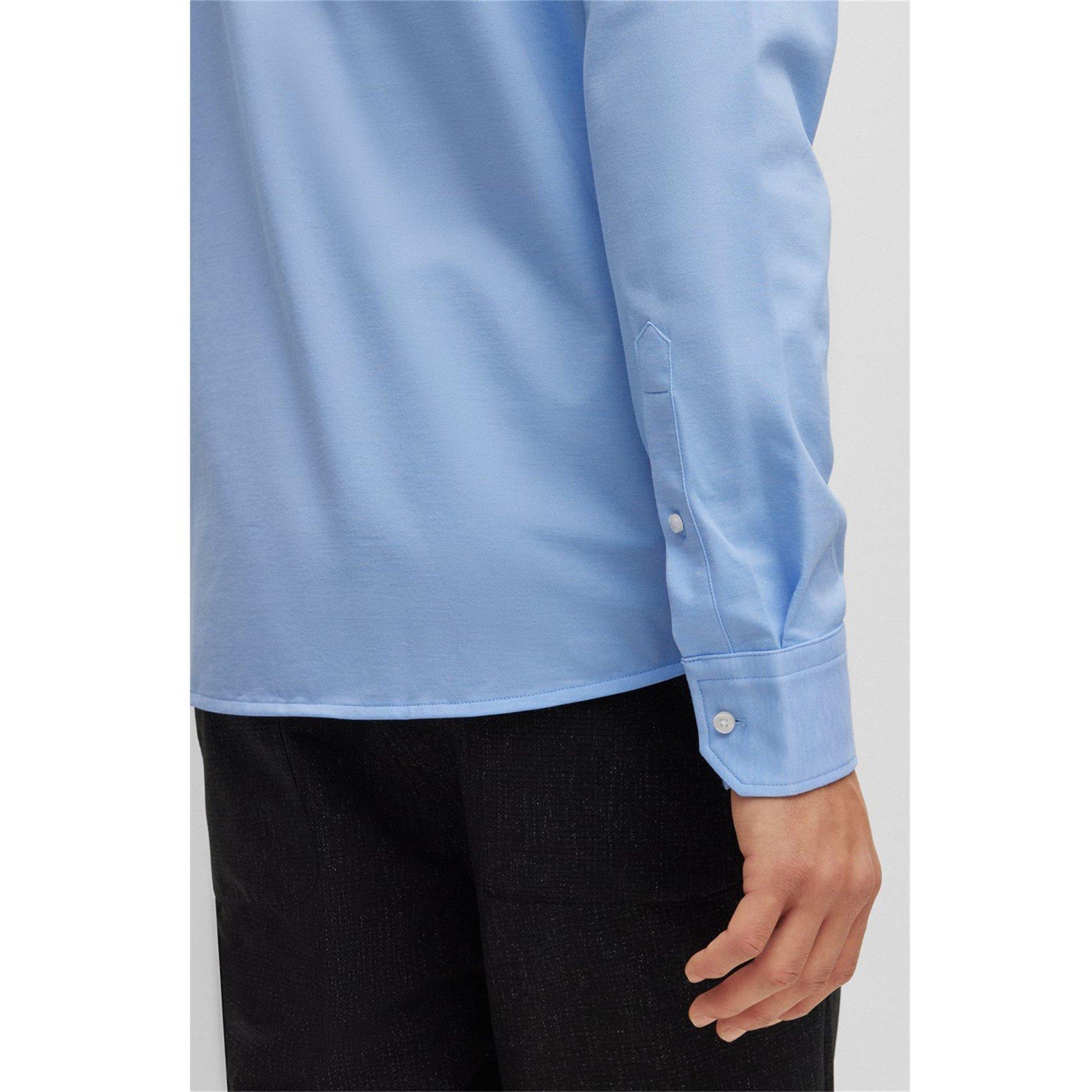 Pastel Blue - Boss - Men's Joe Long Sleeve Oxford Shirt - 4